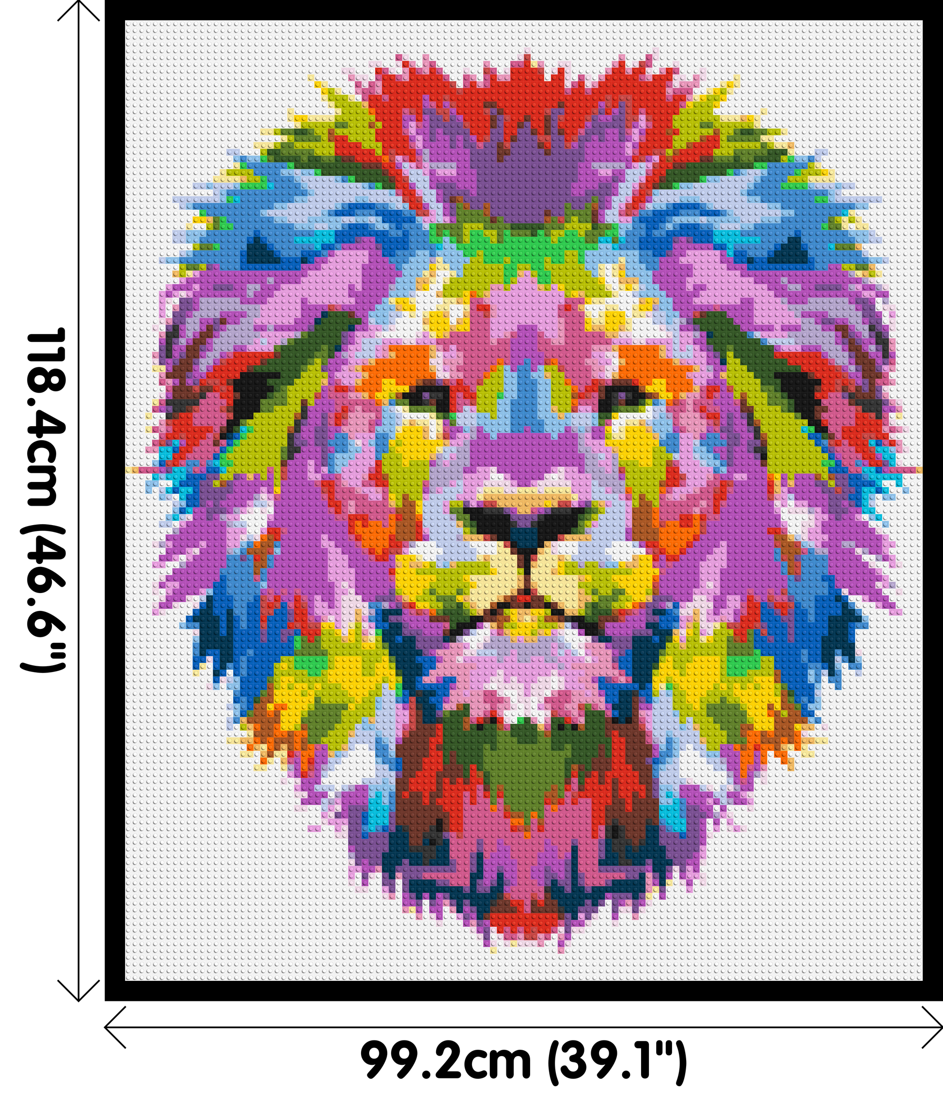 Regal Lion Colourful Pop Art - Brick Art Mosaic Kit 5x6 dimensions with frame