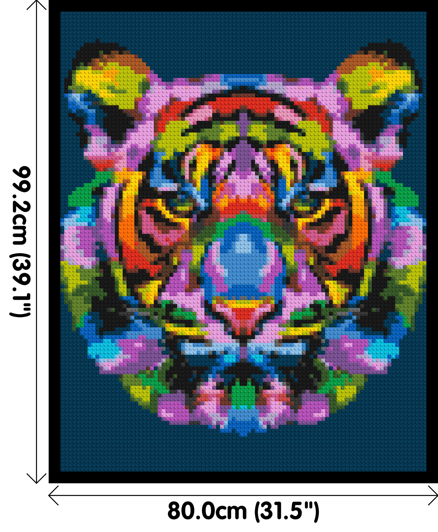 Tiger Colourful Pop Art - Brick Art Mosaic Kit 4x5 large