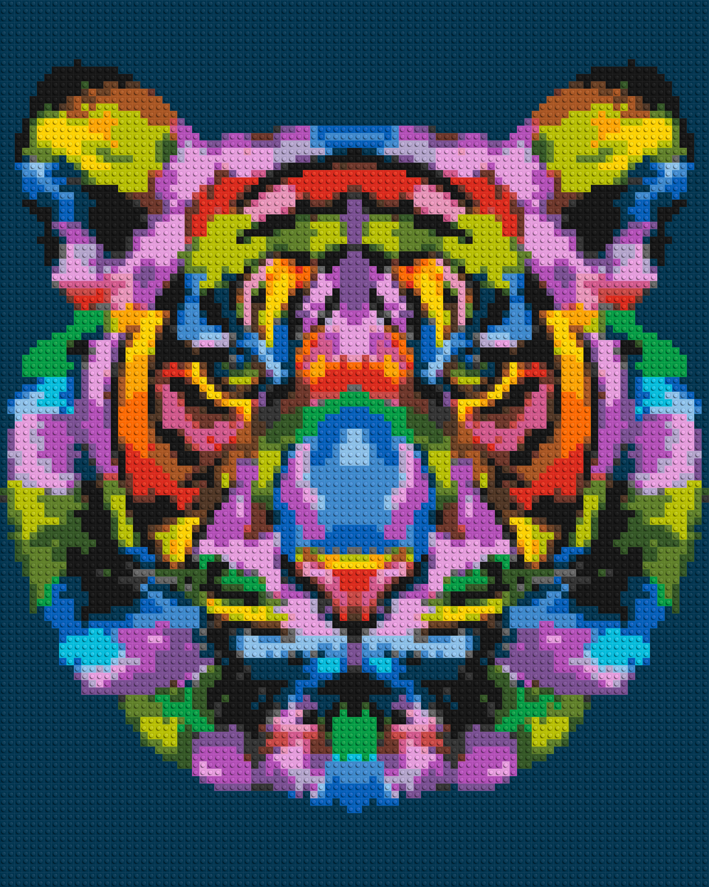 Tiger Colourful Pop Art - Brick Art Mosaic Kit 4x5 large