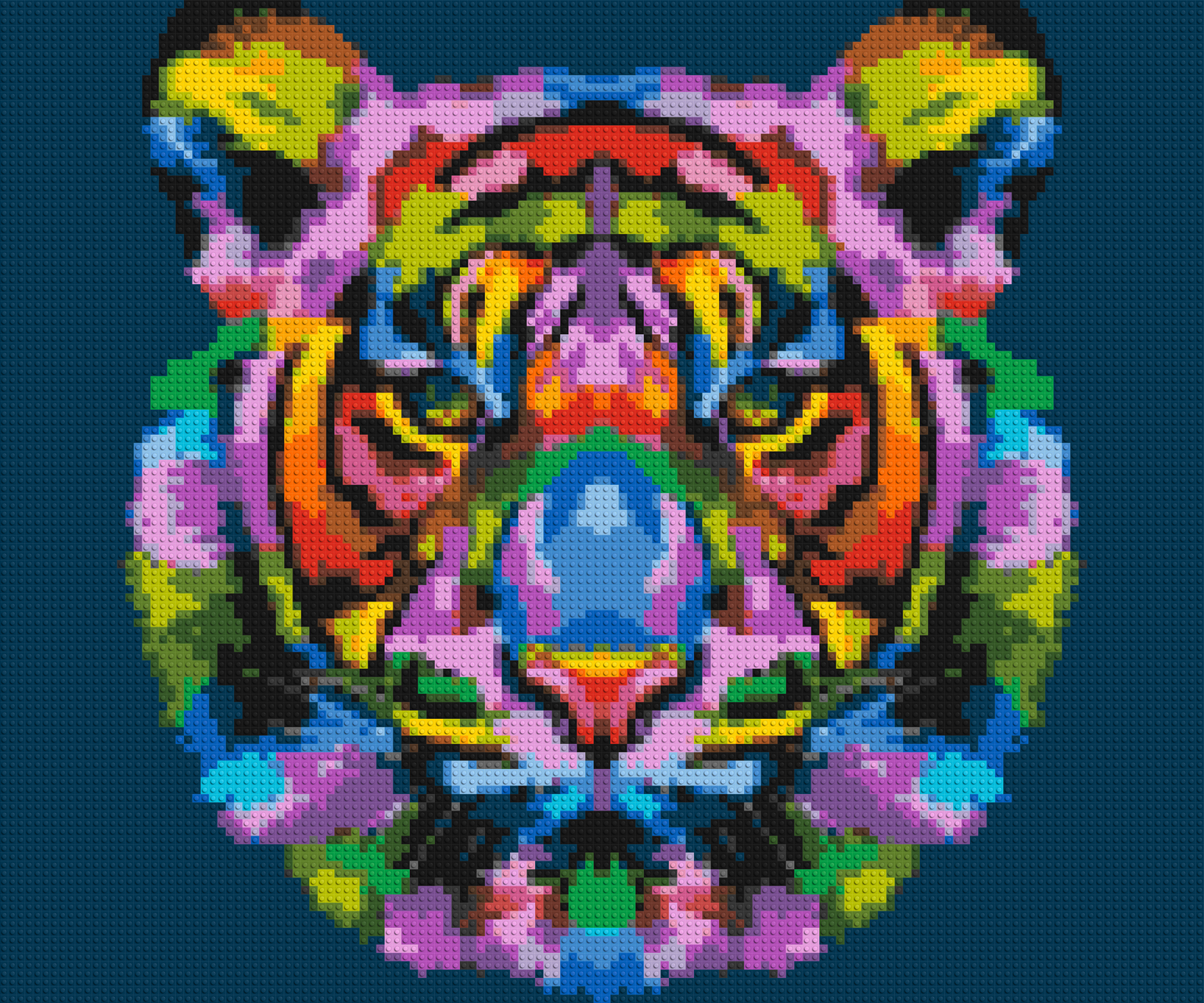 Tiger Colourful Pop Art - Brick Art Mosaic Kit 6x5 large