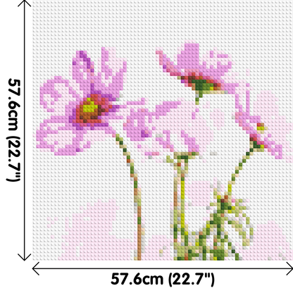 Pink Cosmea - Brick Art Mosaic Kit 3x3 large