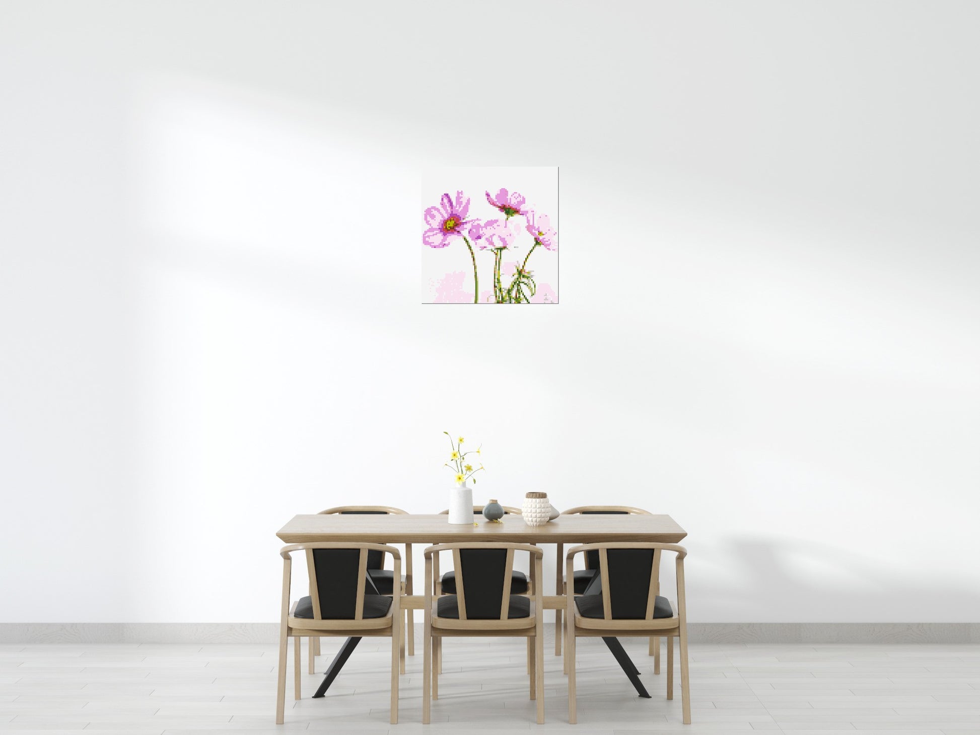 Pink Cosmea - Brick Art Mosaic Kit 4x4 scene