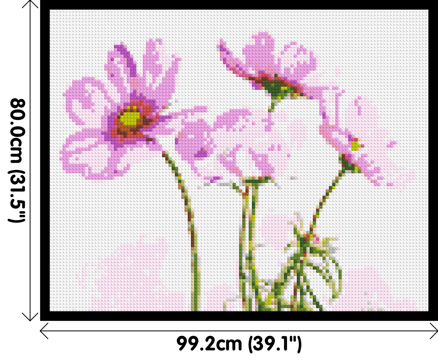 Pink Cosmea - Brick Art Mosaic Kit 5x4 large