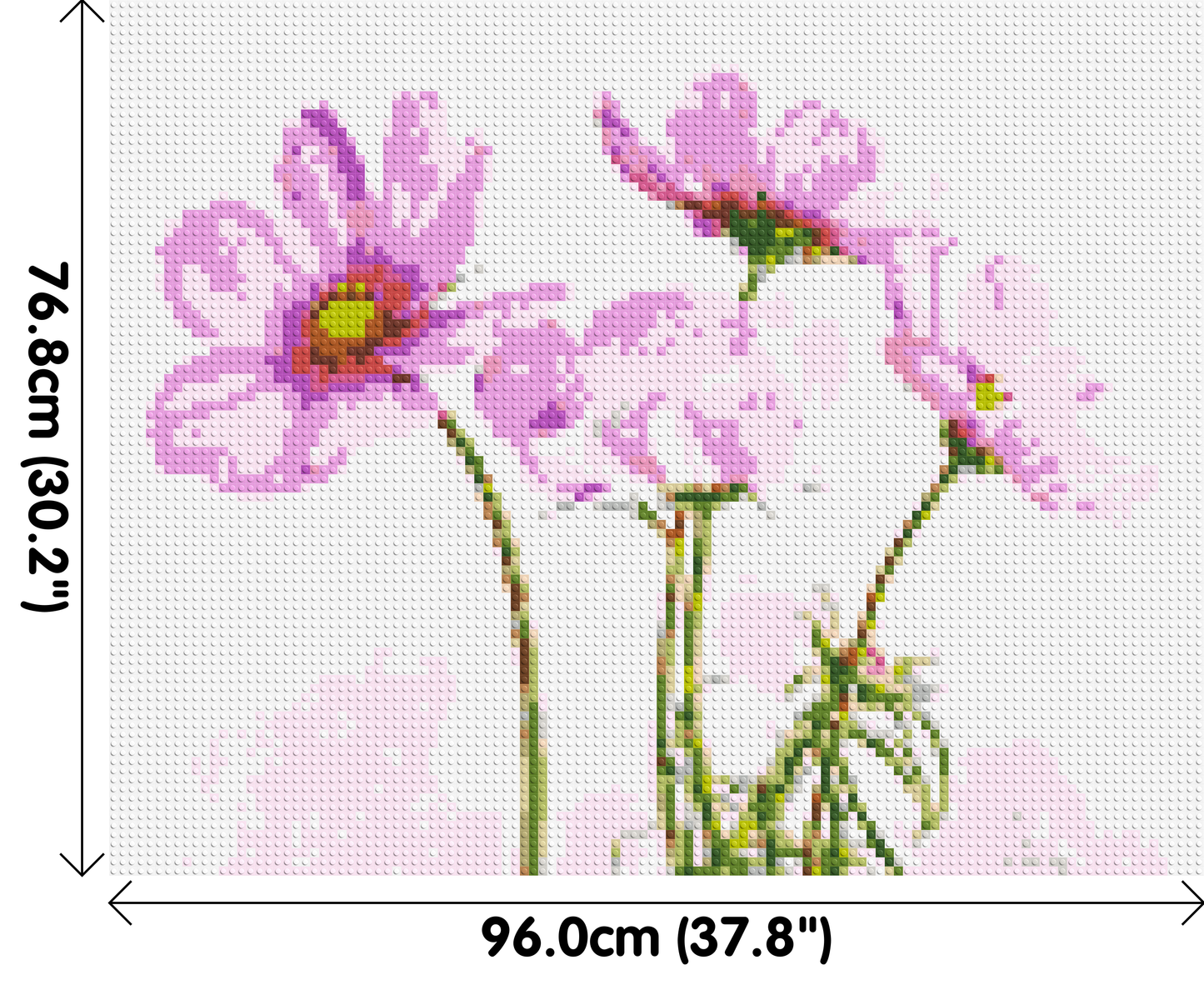 Pink Cosmea - Brick Art Mosaic Kit 5x4 large