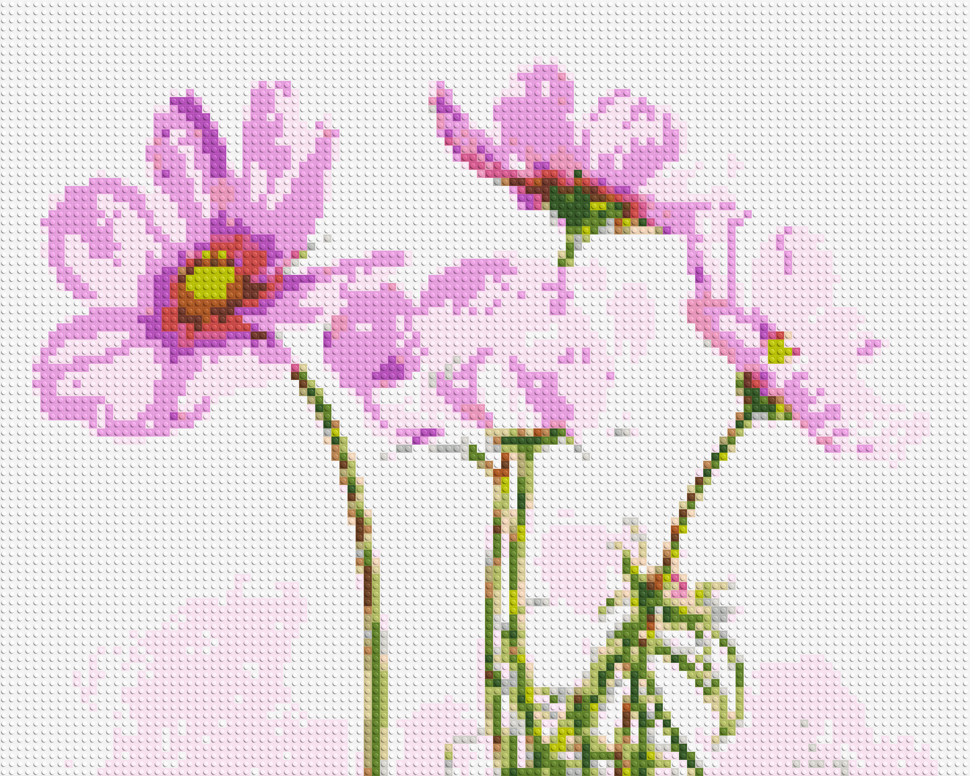 Pink Cosmea - Brick Art Mosaic Kit 5x4 large