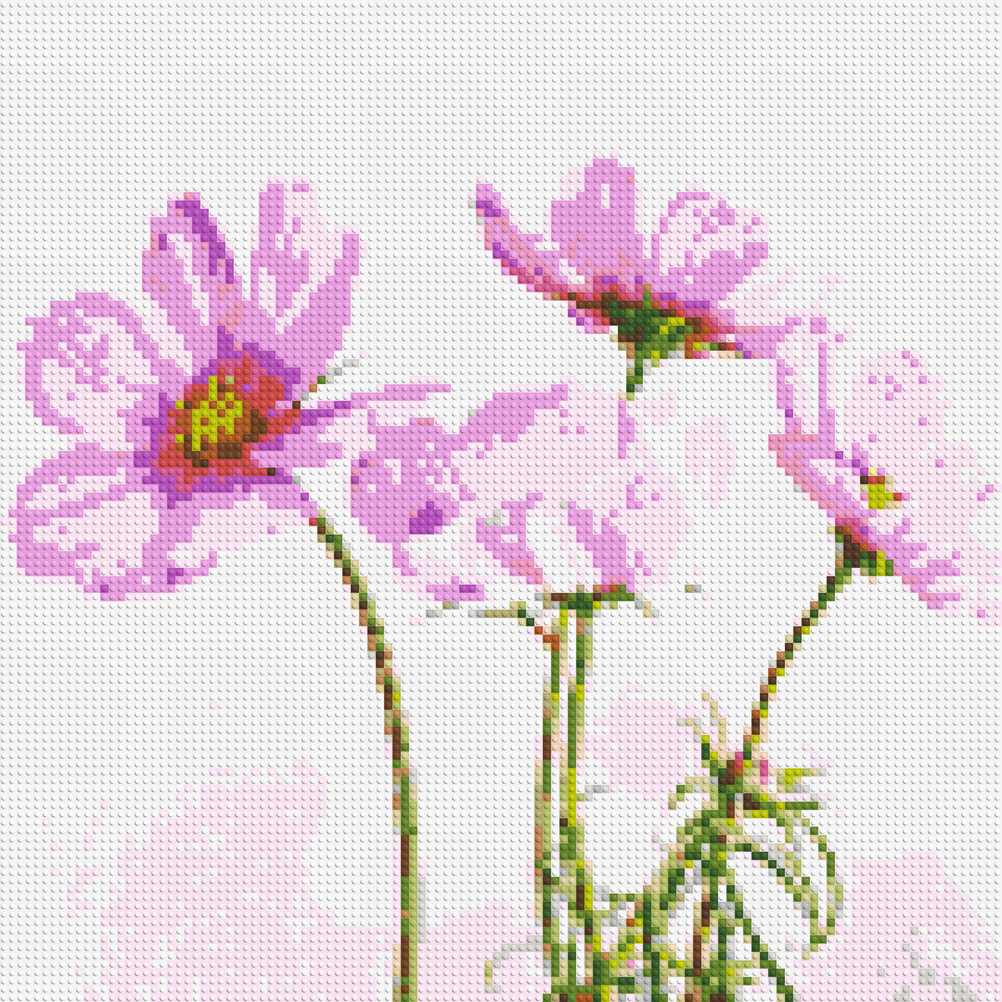 Pink Cosmea - Brick Art Mosaic Kit 5x5 large