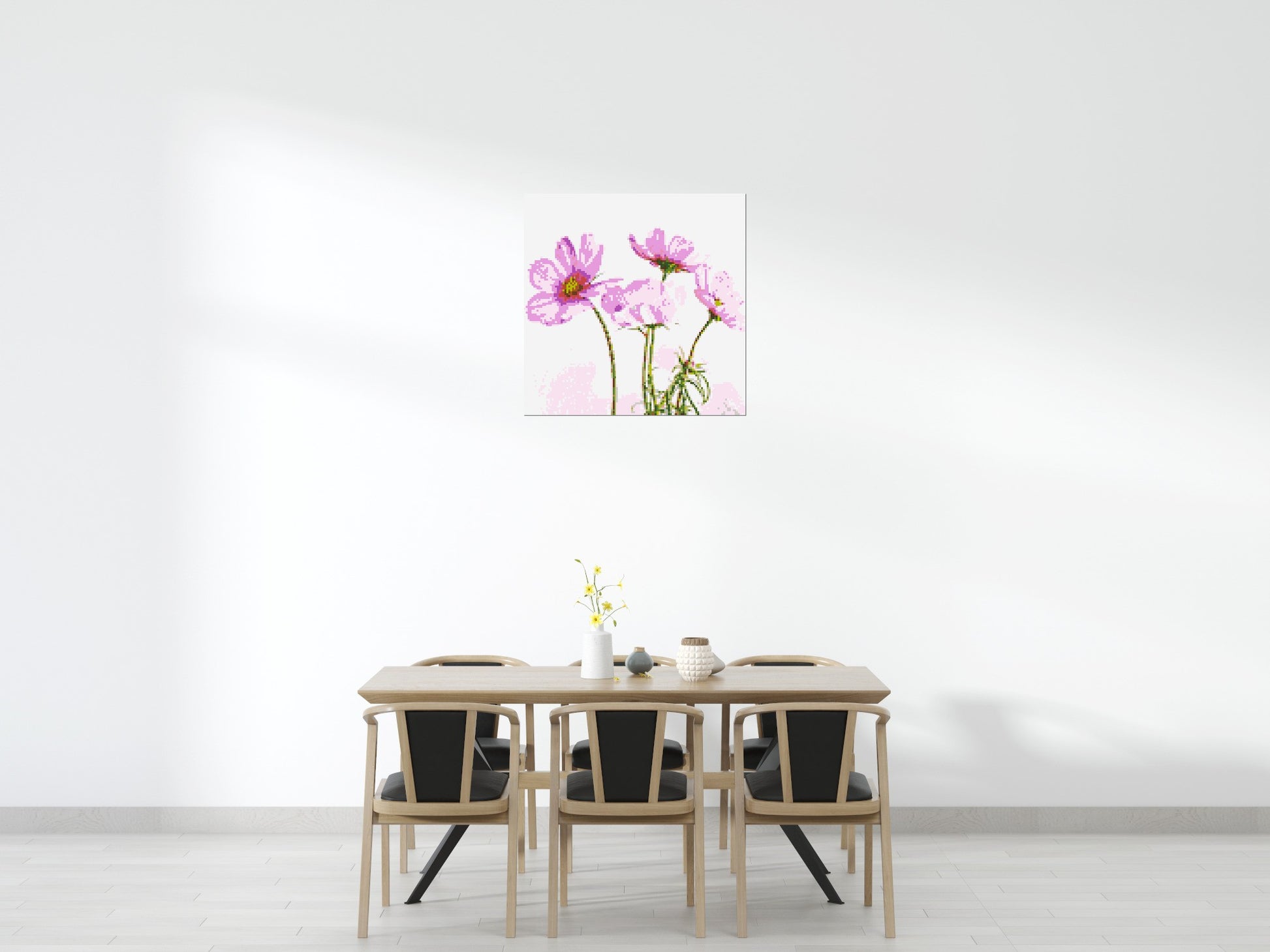 Pink Cosmea - Brick Art Mosaic Kit 5x5 scene