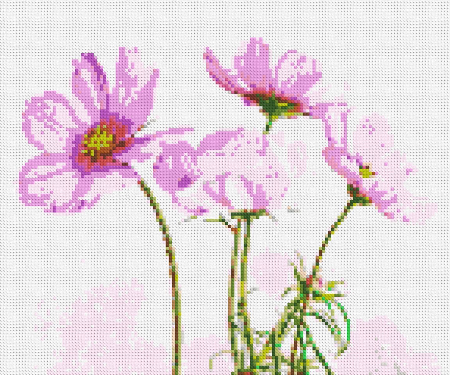 Pink Cosmea - Brick Art Mosaic Kit 6x5 large
