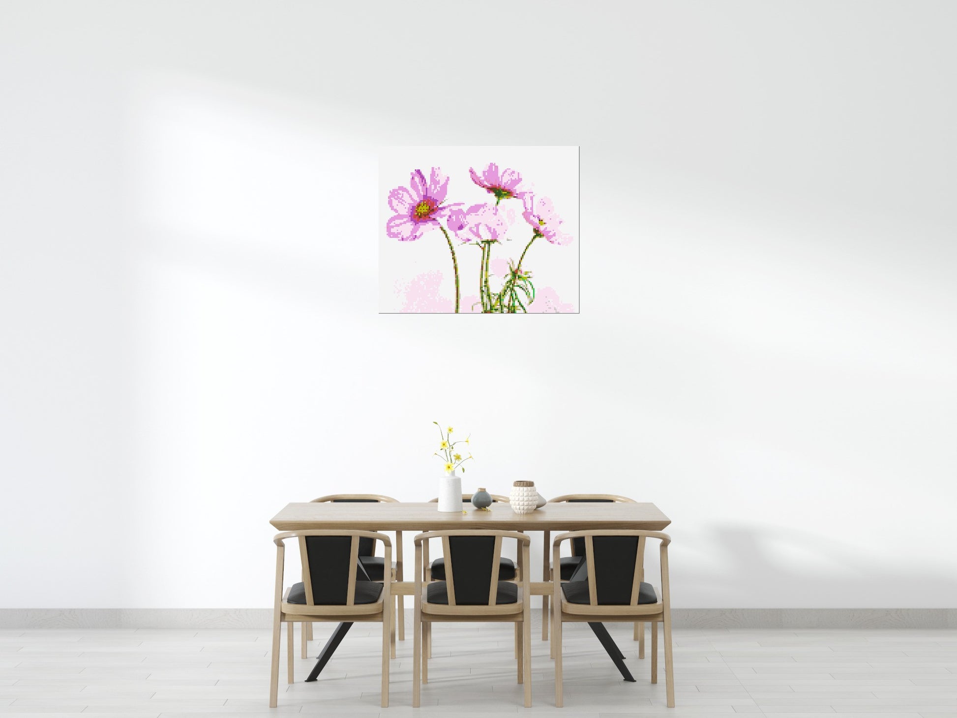 Pink Cosmea - Brick Art Mosaic Kit 6x5 scene