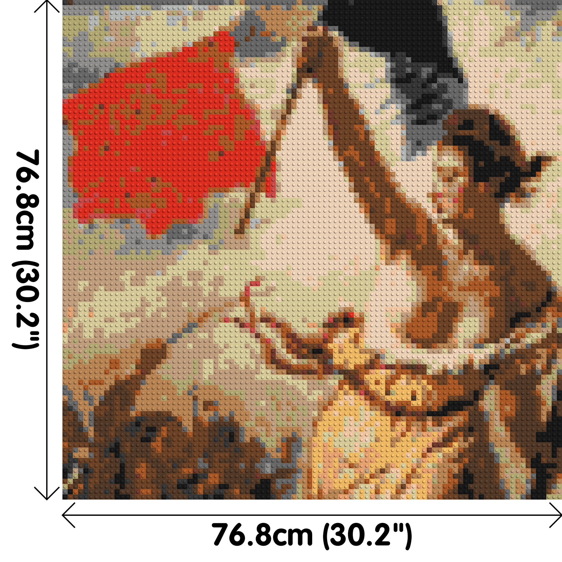 Detail of Liberty Leading The People by Eugène Delacroix  - Brick Art Mosaic Kit 4x4 dimensions