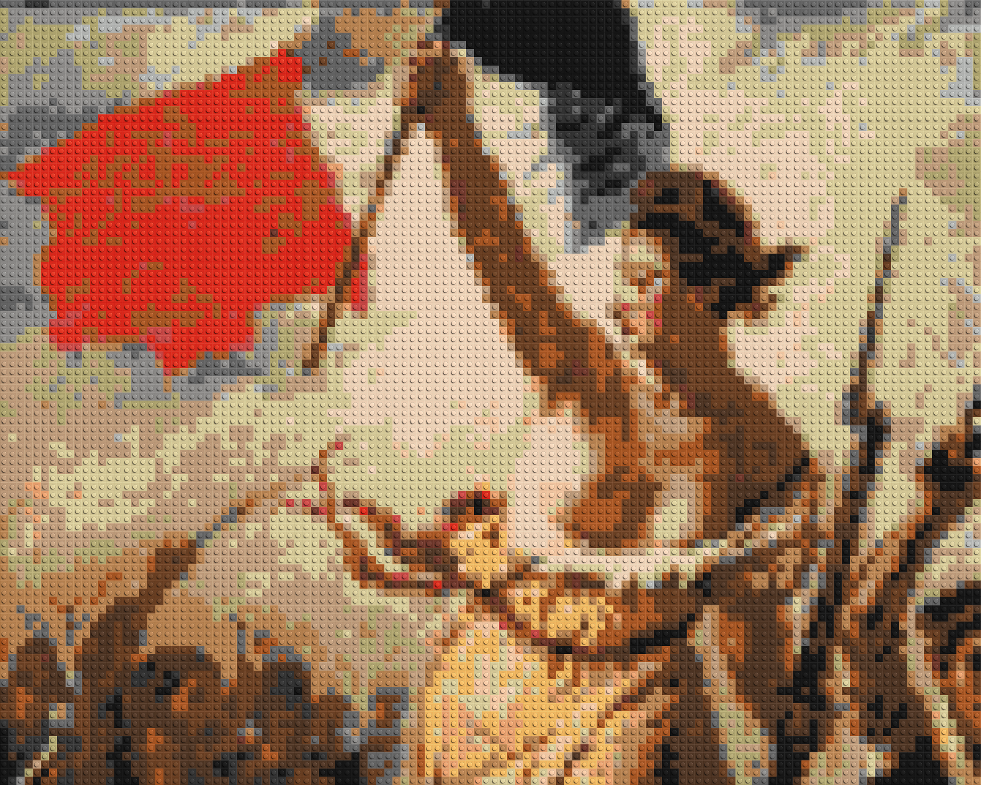 Detail of Liberty Leading The People by Eugène Delacroix  - Brick Art Mosaic Kit 5x4 large