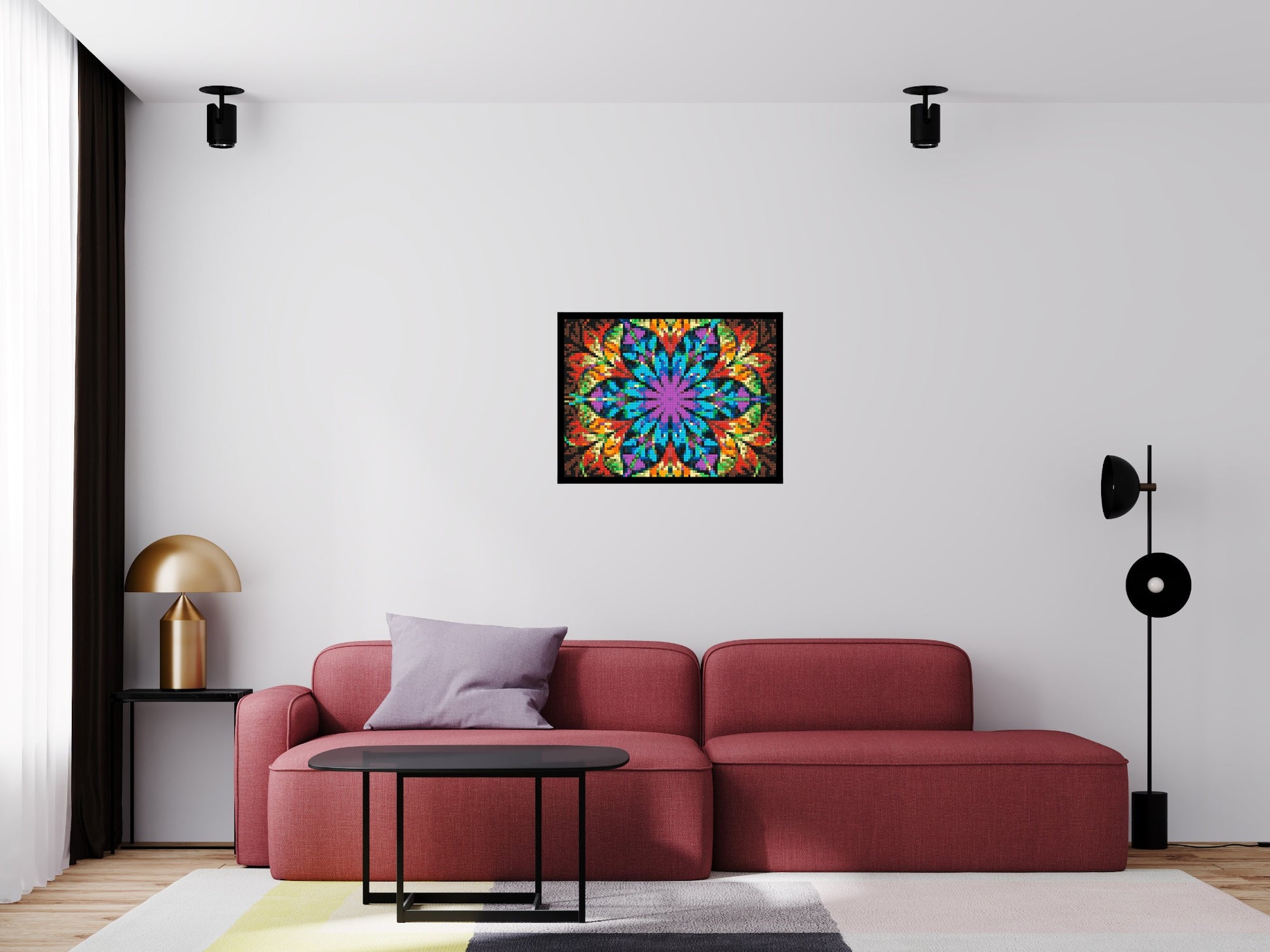 Abstract Pattern #7 - Brick Art Mosaic Kit 4x3 scene with frame