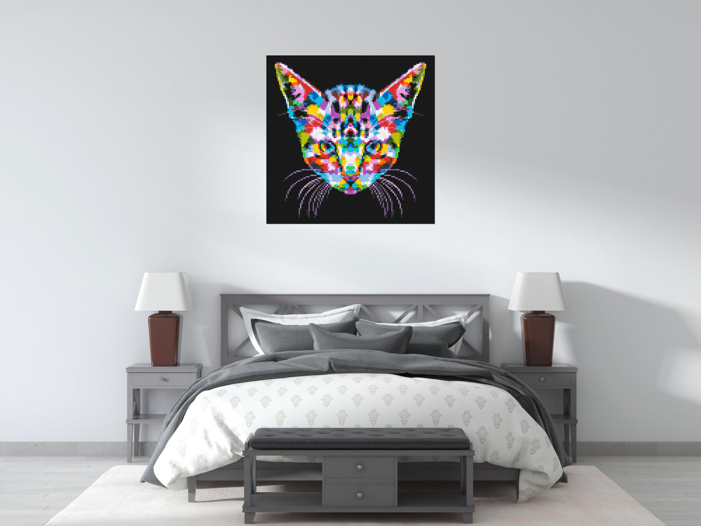 Cat #3 Colourful Pop Art - Brick Art Mosaic Kit 5x5 large