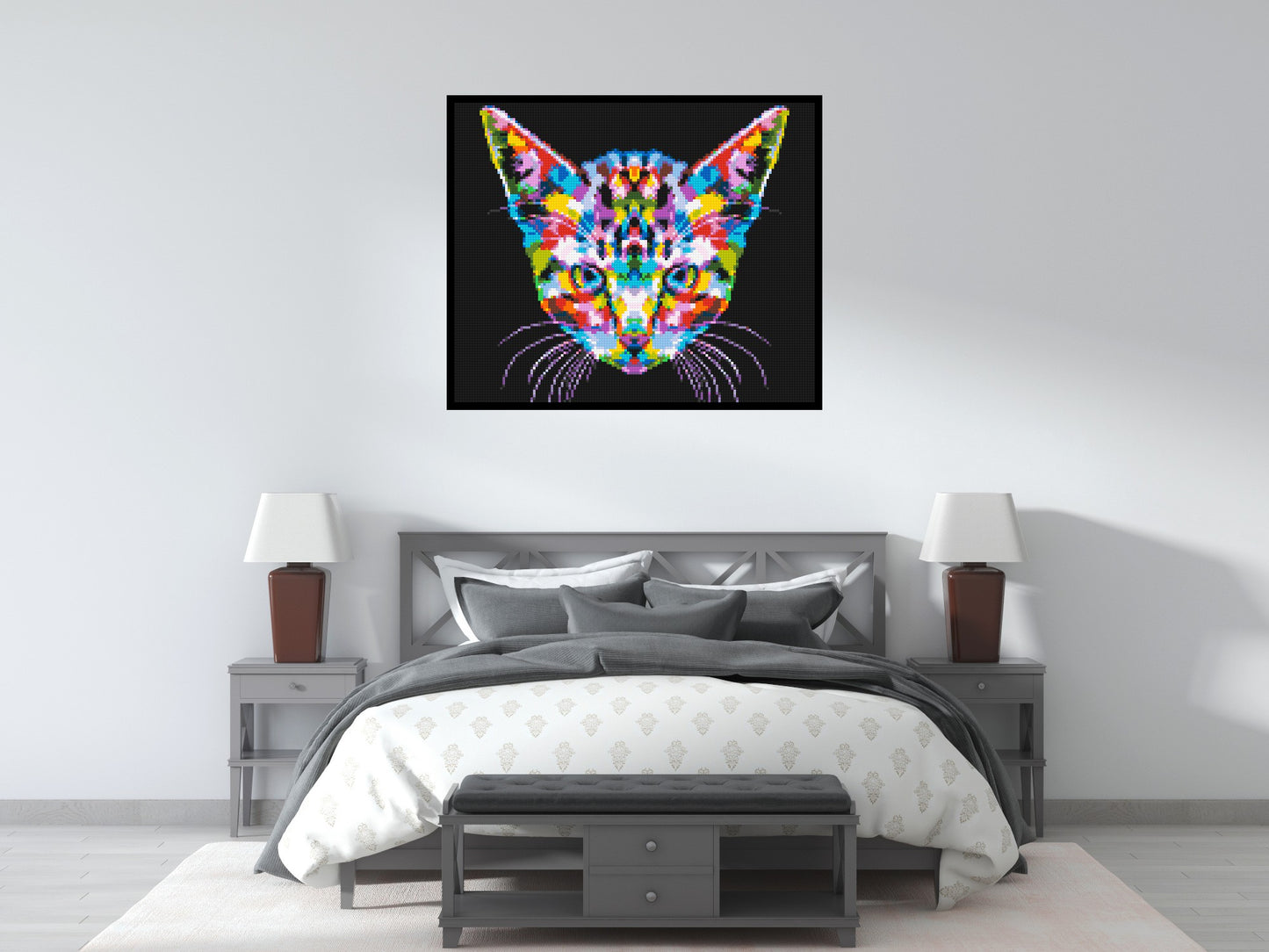 Cat #3 Colourful Pop Art - Brick Art Mosaic Kit 6x5 large