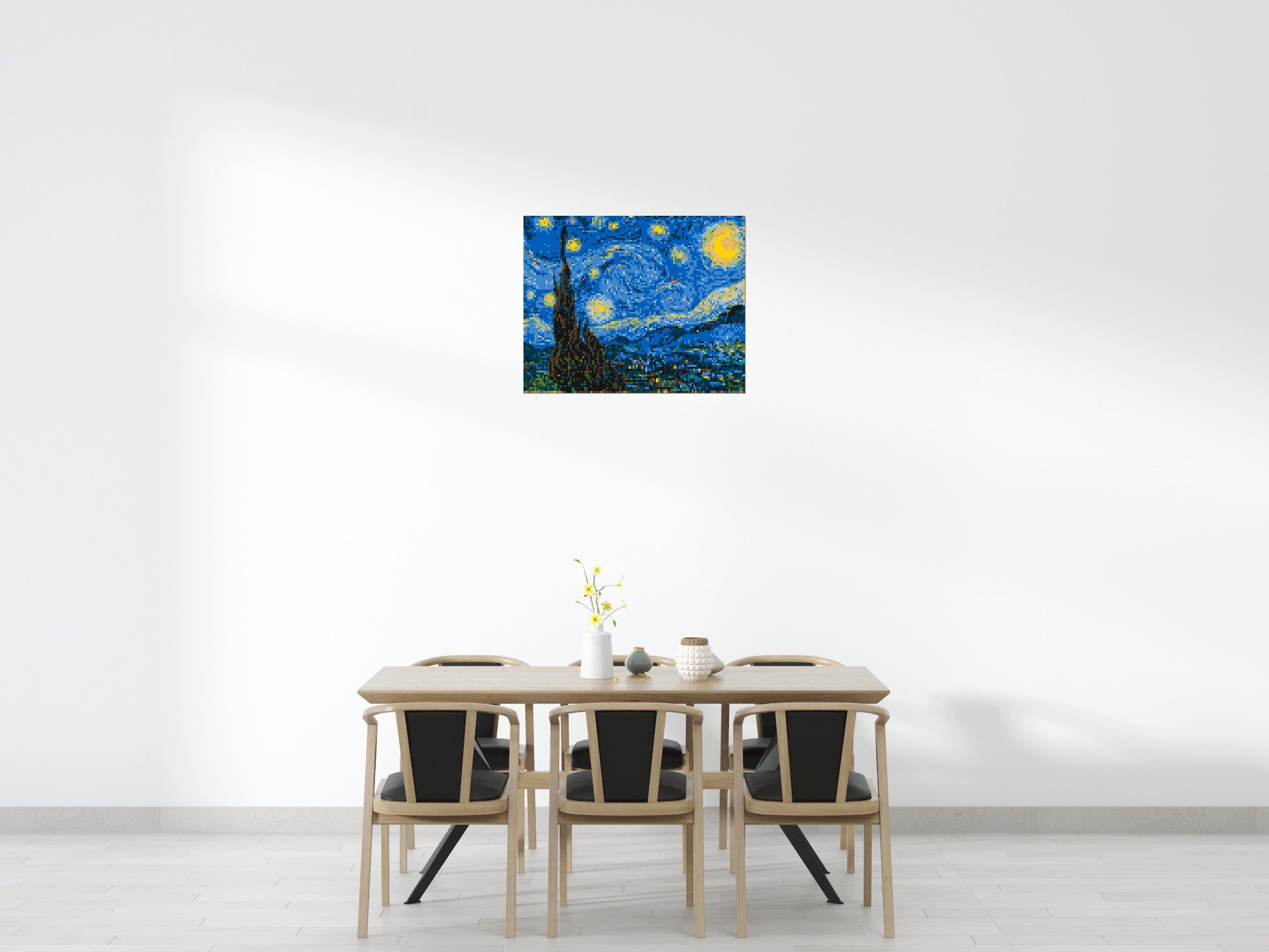 Starry Night by Vincent Van Gogh - Brick Art Mosaic Kit 5x4 scene