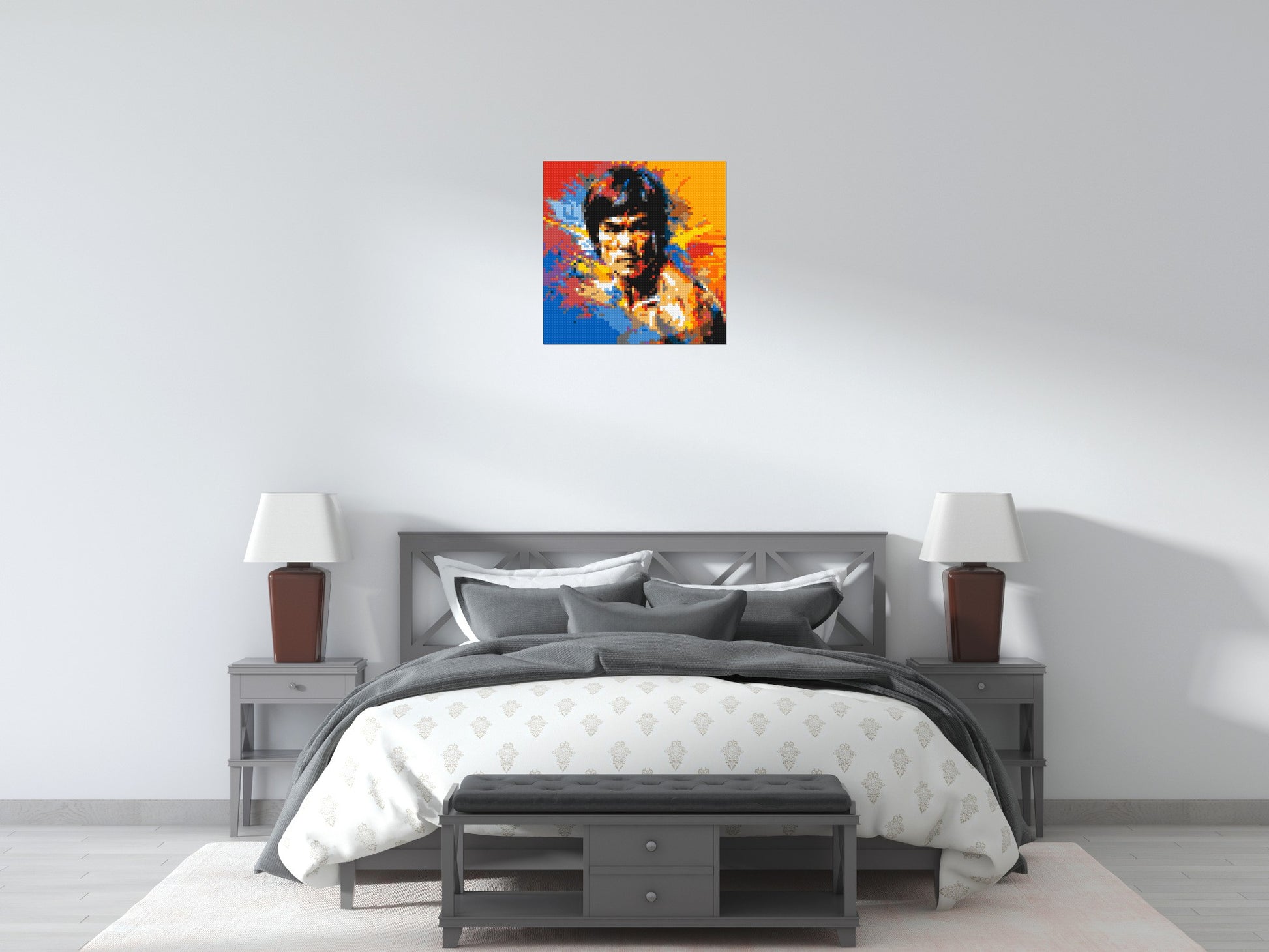 Bruce Lee - Brick Art Mosaic Kit 3x3 scene