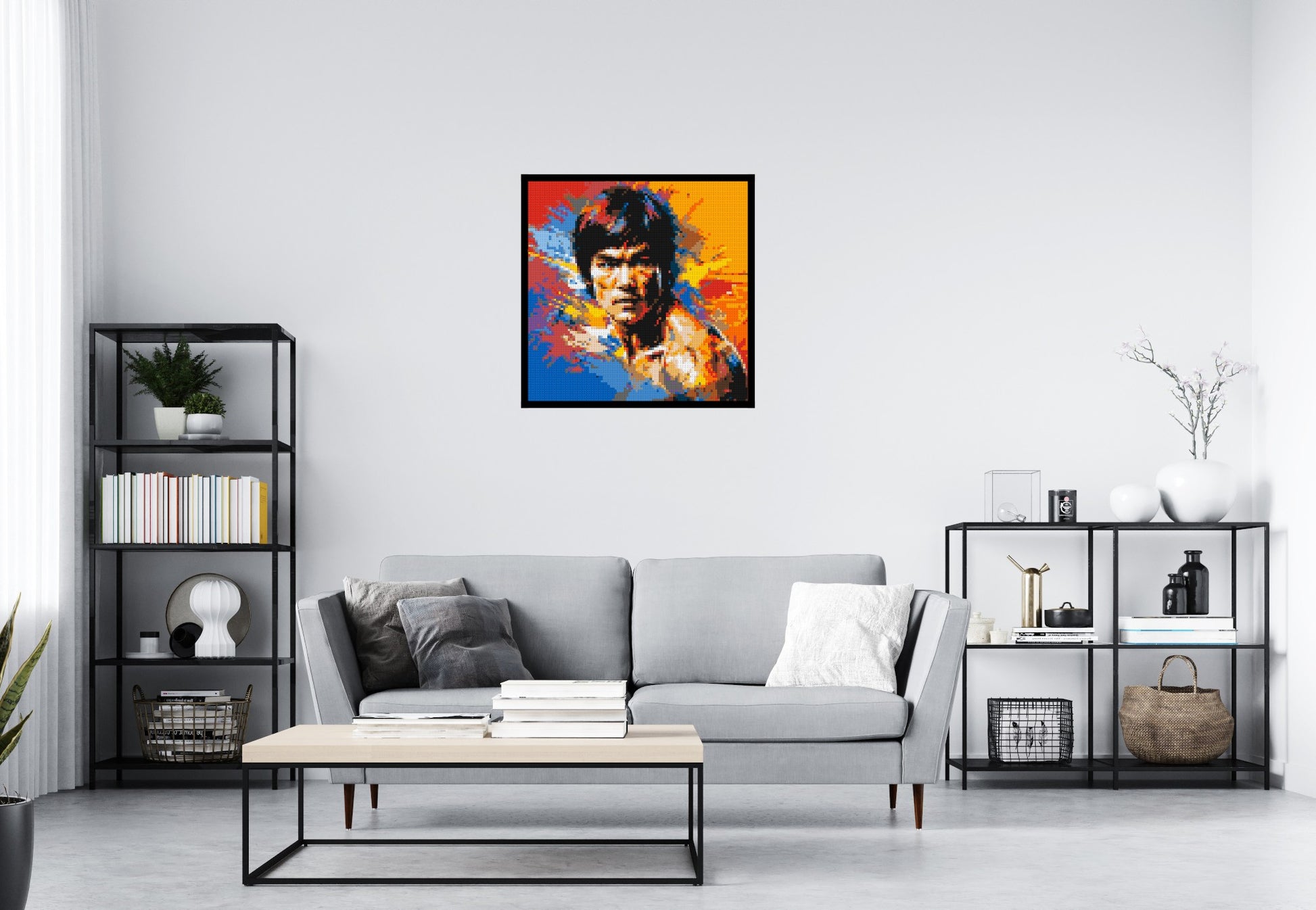 Bruce Lee - Brick Art Mosaic Kit 4x4 scene with frame