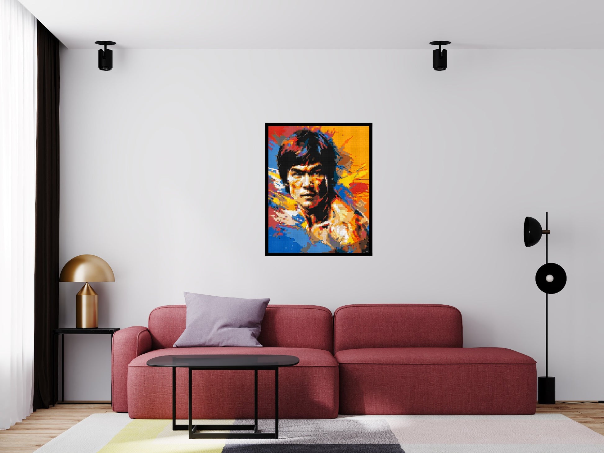 Bruce Lee - Brick Art Mosaic Kit 4x5 scene with frame