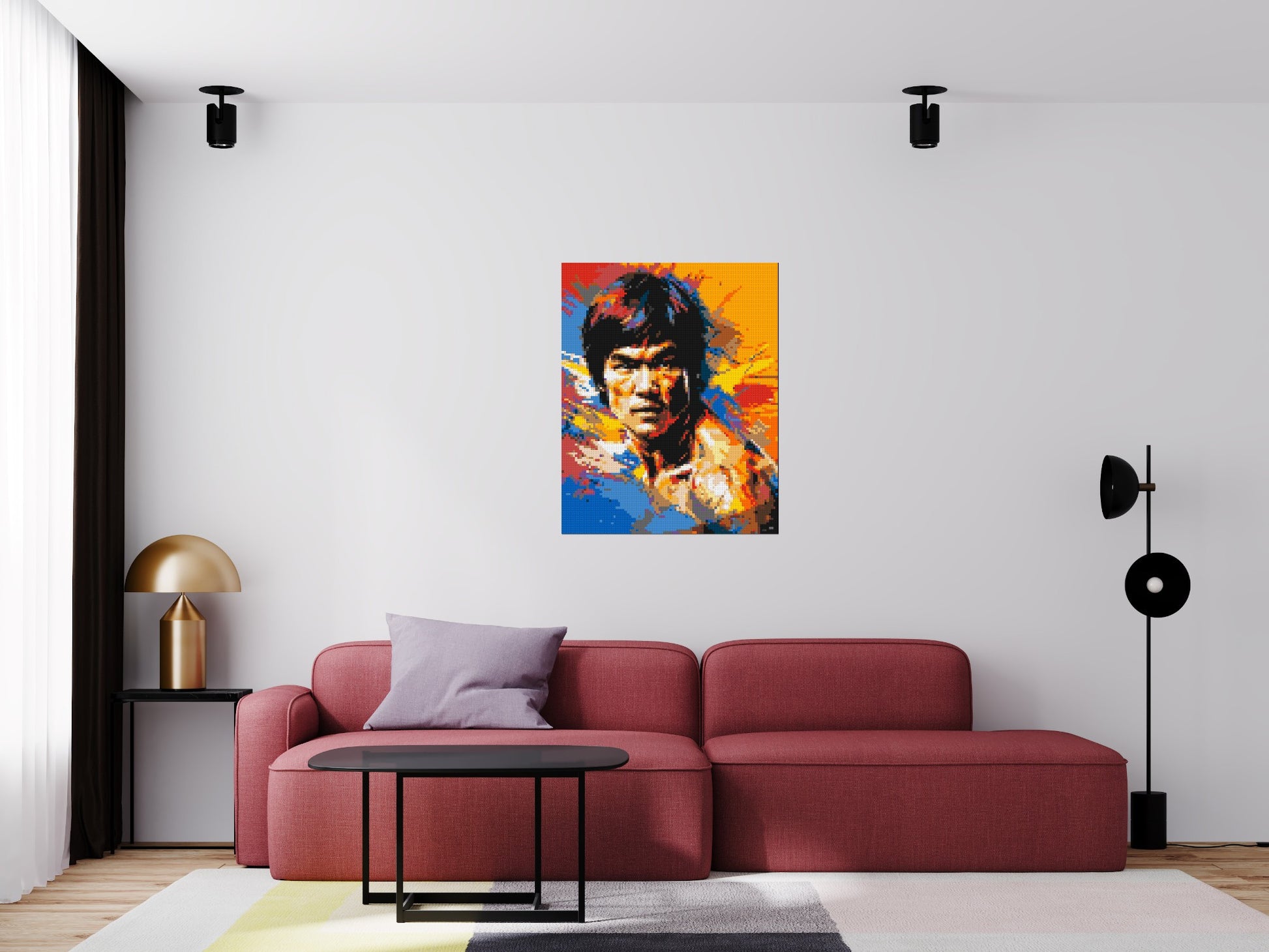 Bruce Lee - Brick Art Mosaic Kit 4x5 scene