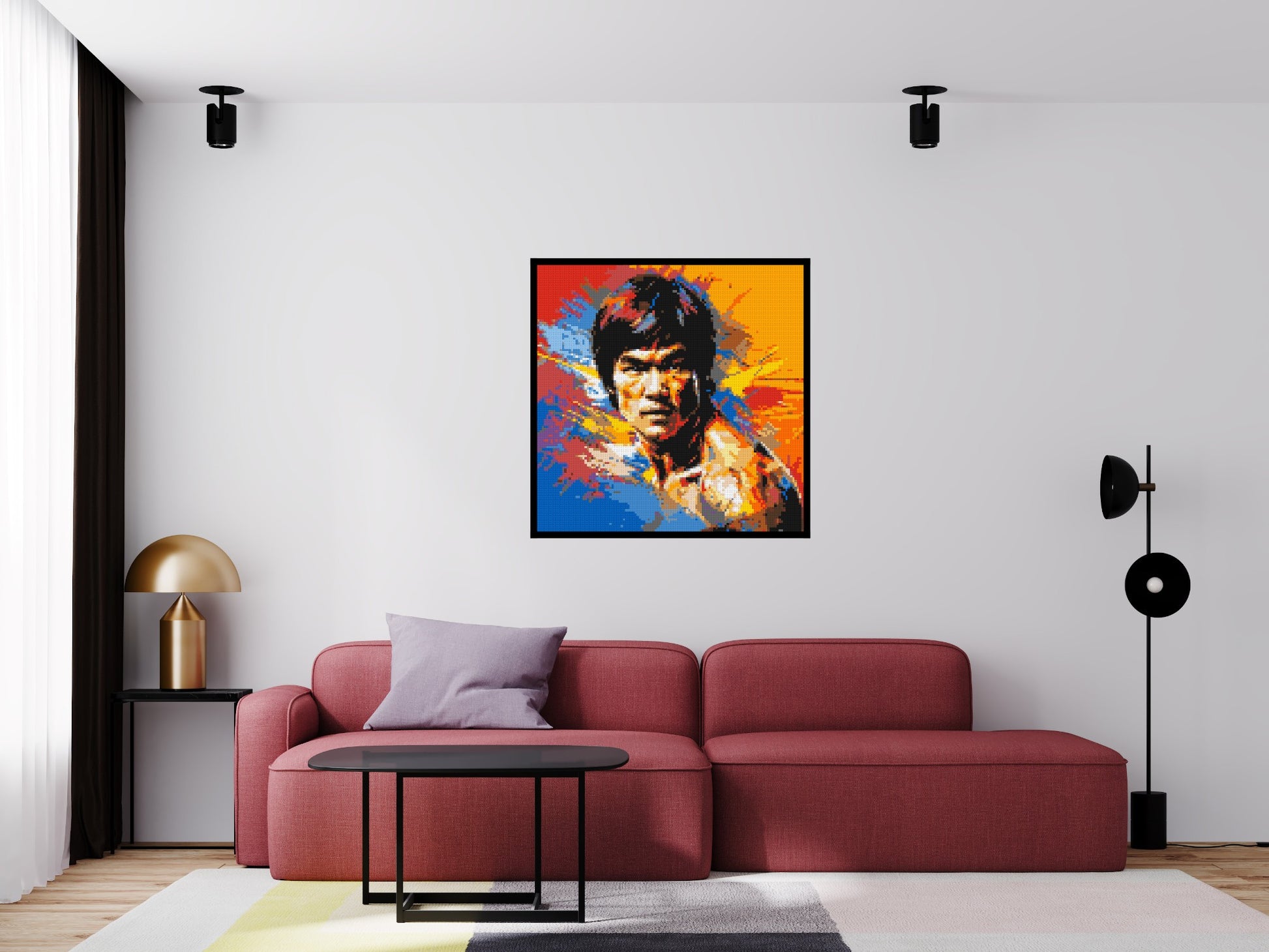 Bruce Lee - Brick Art Mosaic Kit 5x5 scene with frame