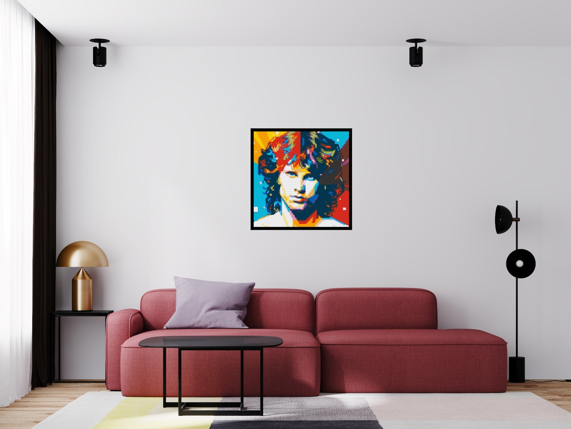 Jim Morrison - Brick Art Mosaic Kit 4x4 scene with frame