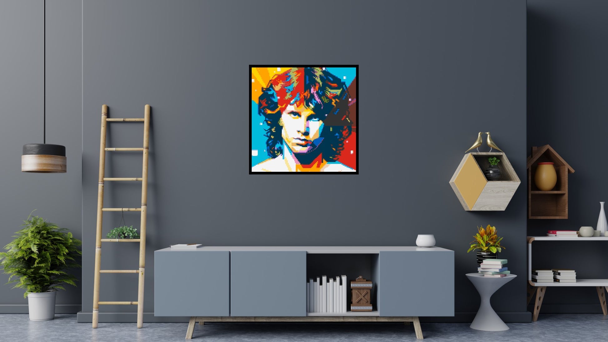 Jim Morrison - Brick Art Mosaic Kit 5x5 scene with frame