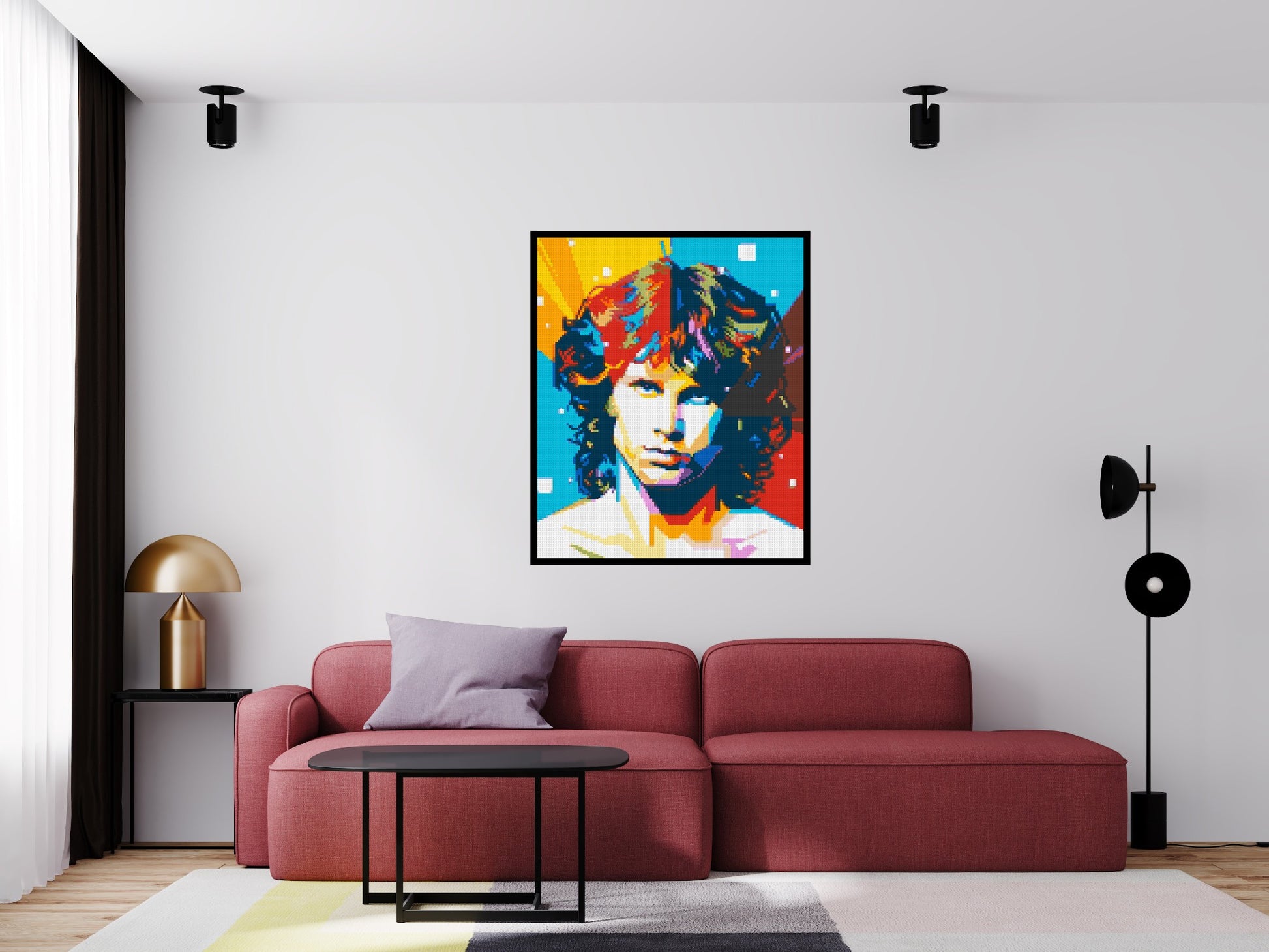 Jim Morrison - Brick Art Mosaic Kit 5x6 scene with frame