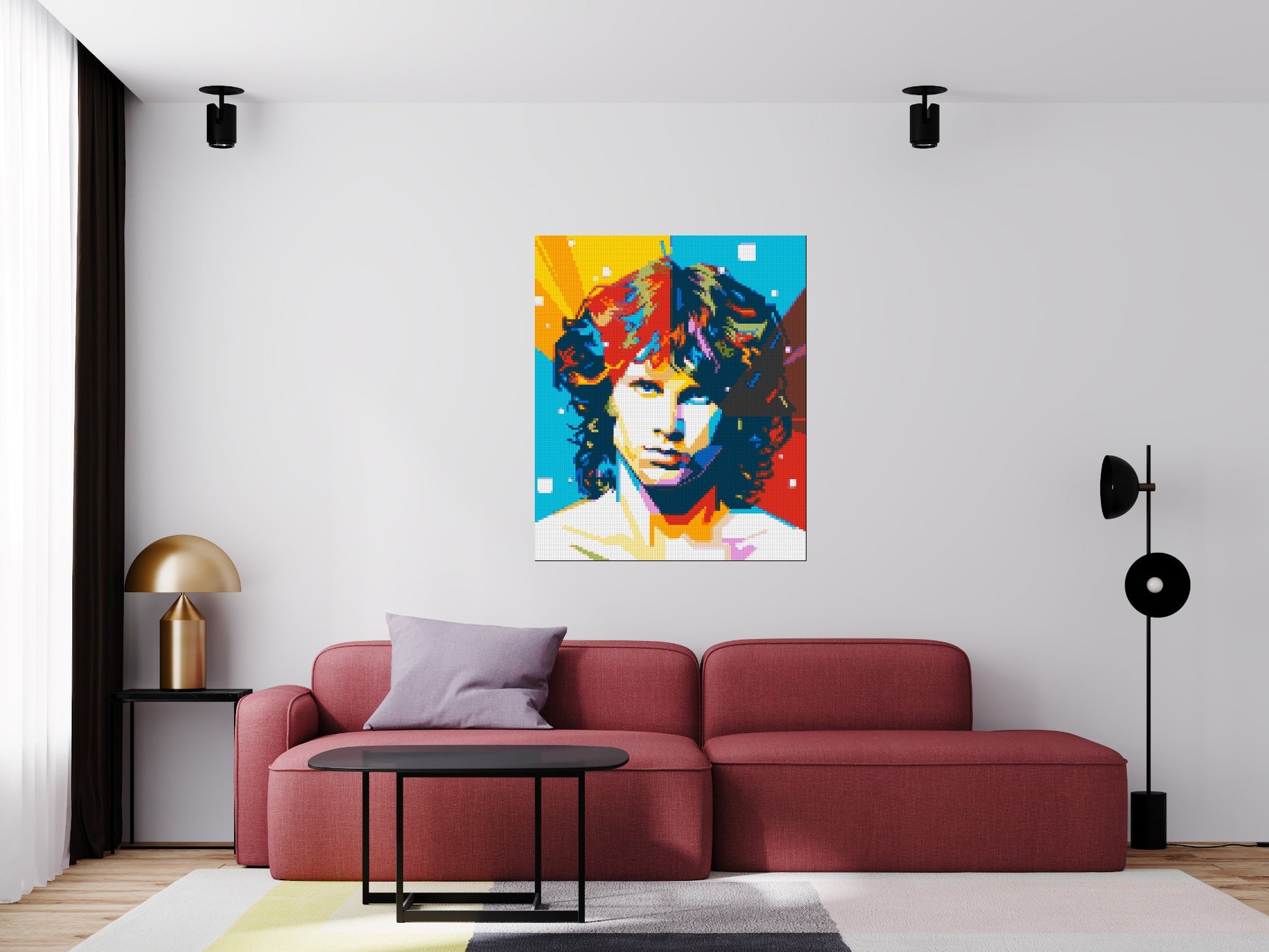 Jim Morrison - Brick Art Mosaic Kit 5x6 scene