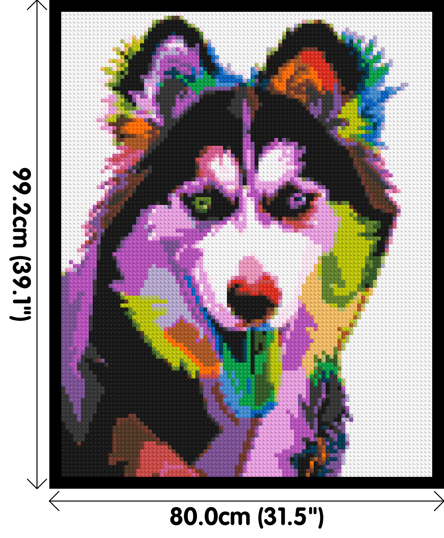 Husky Colourful Pop Art - Brick Art Mosaic Kit 4x5 large