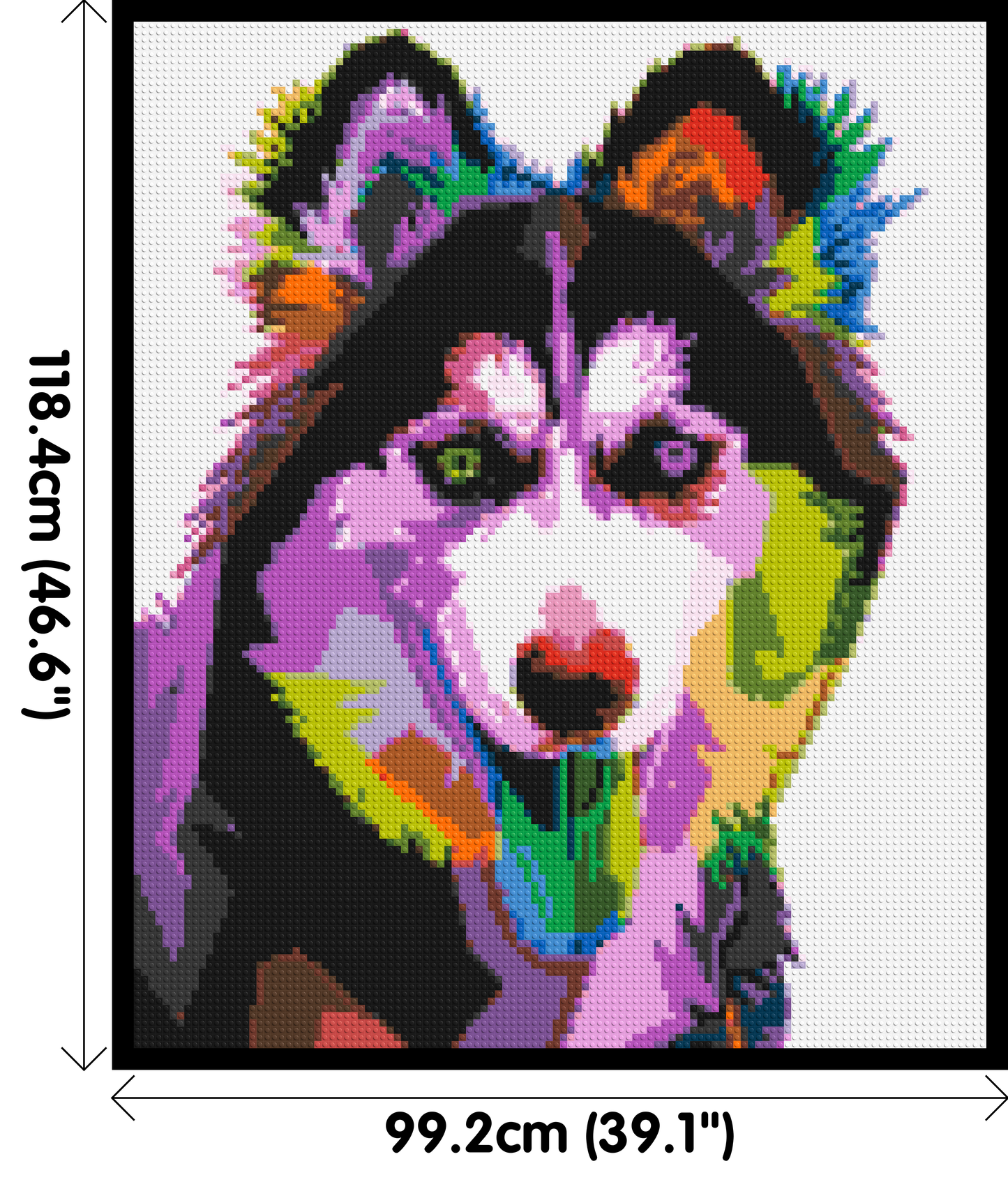 Husky Colourful Pop Art - Brick Art Mosaic Kit 5x6 large
