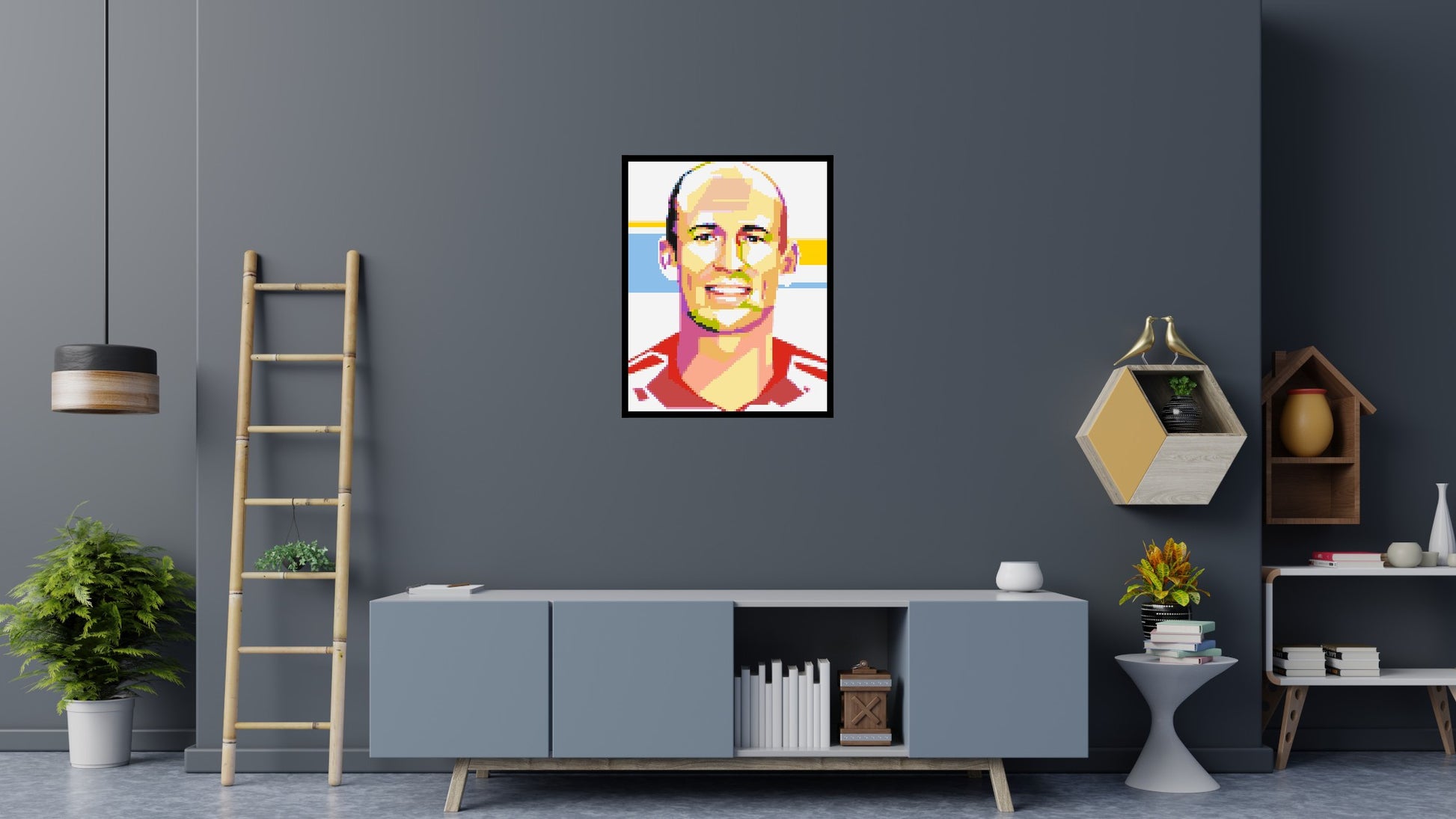 Arjen Robben - Brick Art Mosaic Kit 4x5 scene with frame