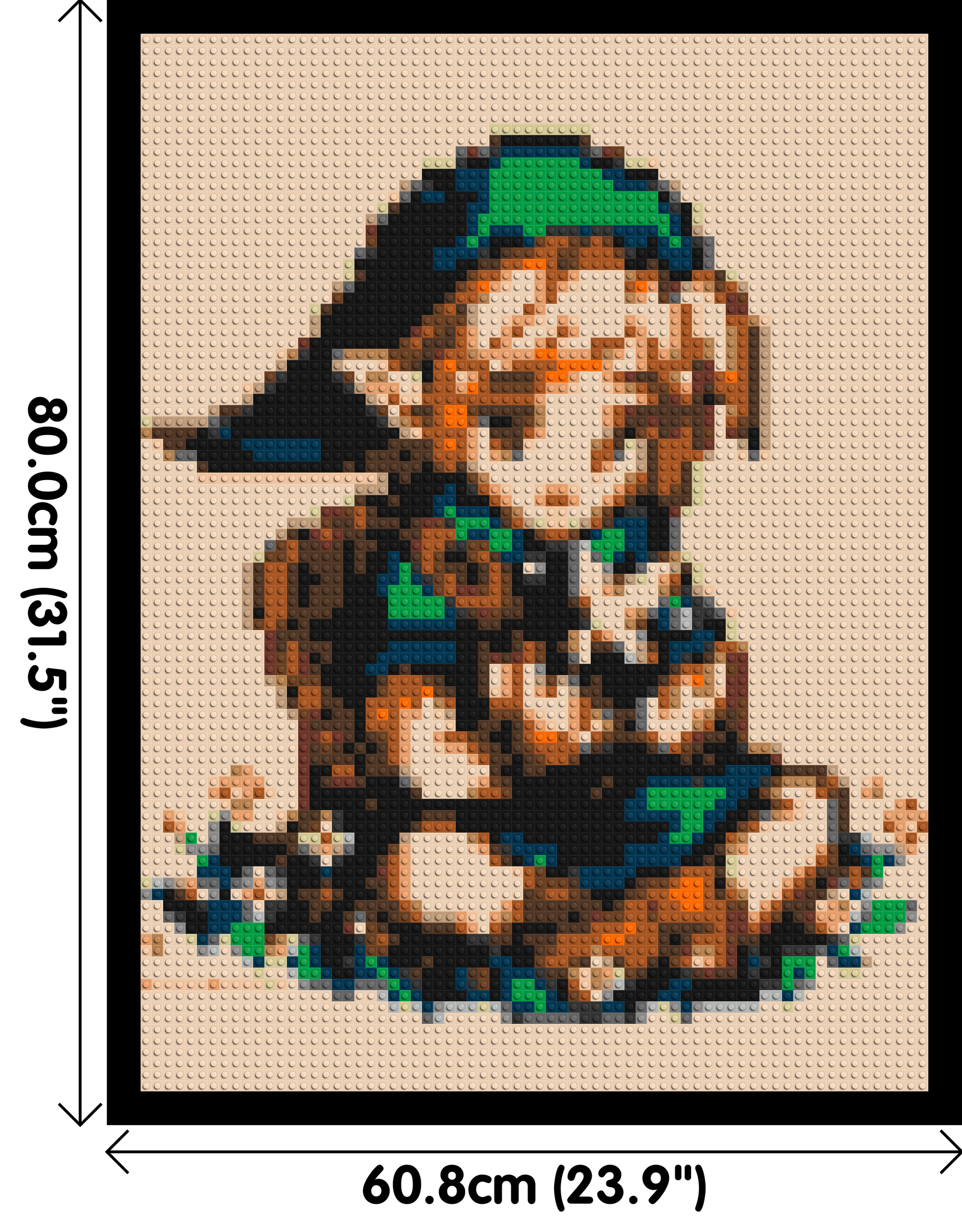 Link Pixel Art - Brick Art Mosaic Kit 3x4 dimensions with frame