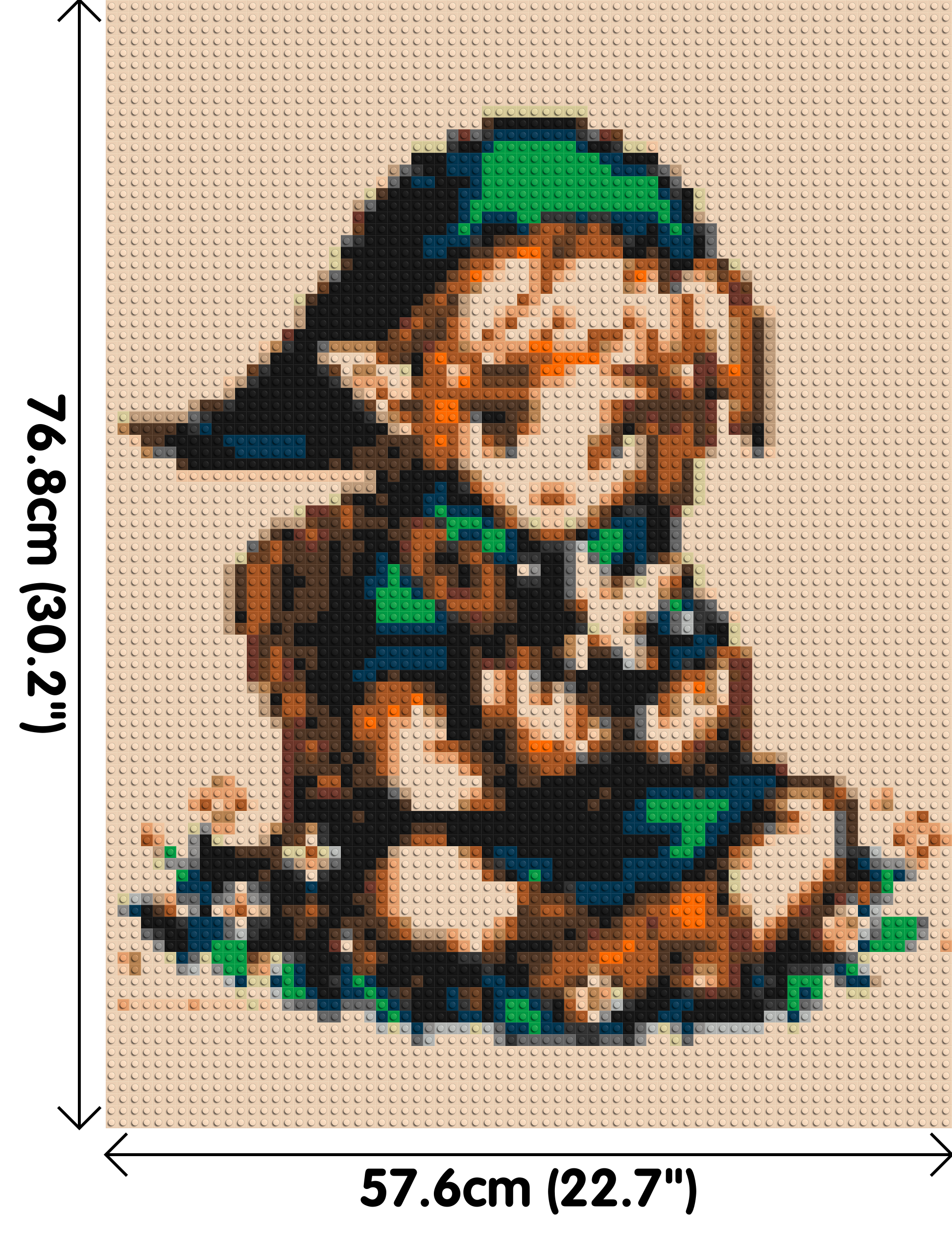 Link Pixel Art - Brick Art Mosaic Kit 3x4 dimensions