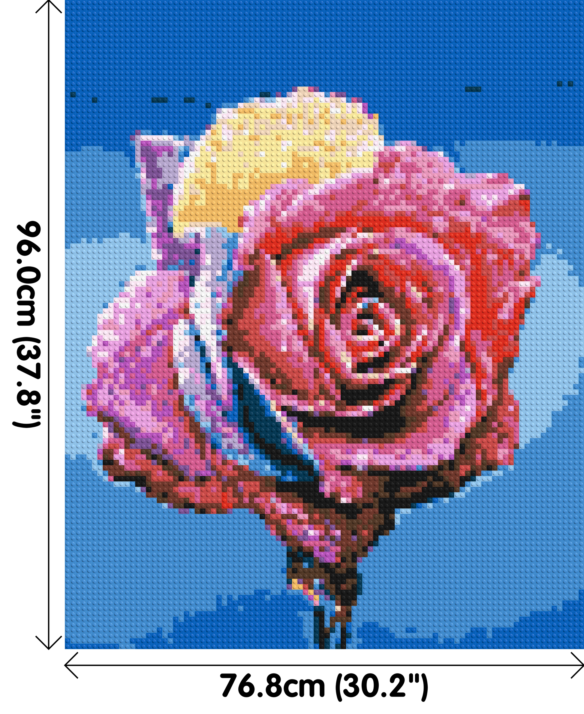 Colourful Rose - Brick Art Mosaic Kit 4x5 dimensions