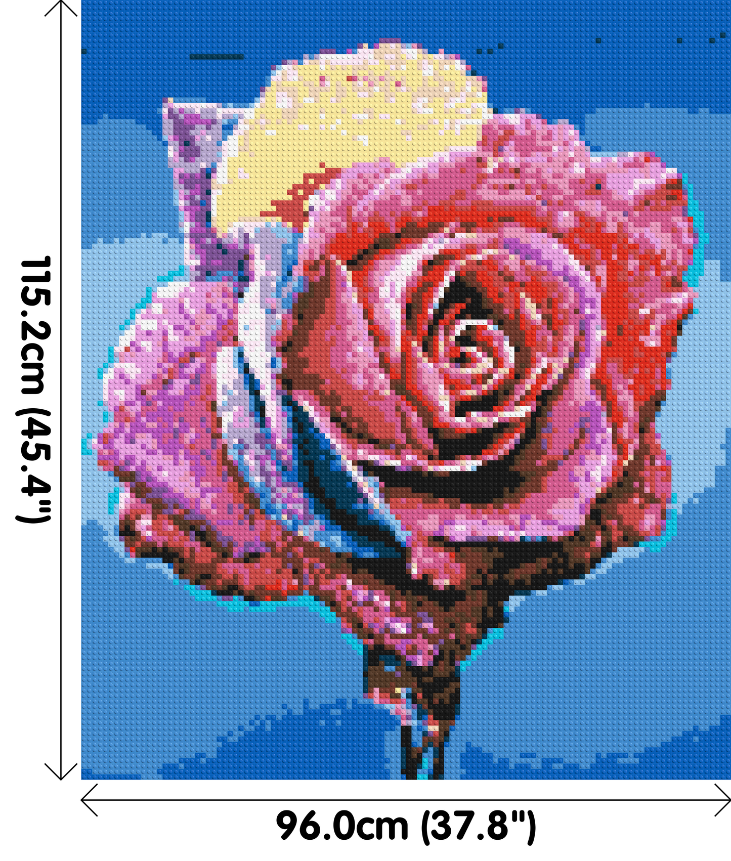 Colourful Rose - Brick Art Mosaic Kit 5x6 large