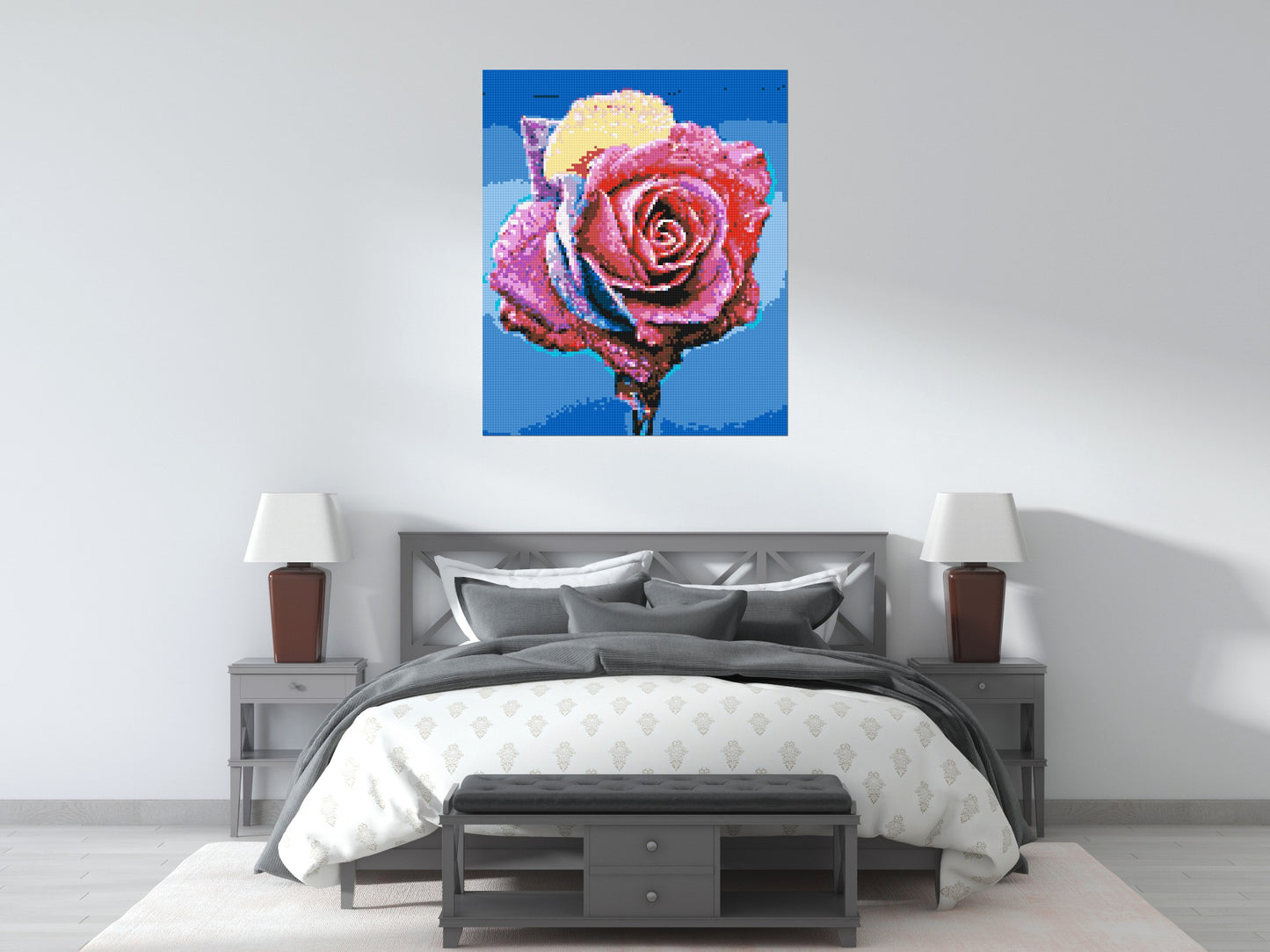 Colourful Rose - Brick Art Mosaic Kit 5x6 large