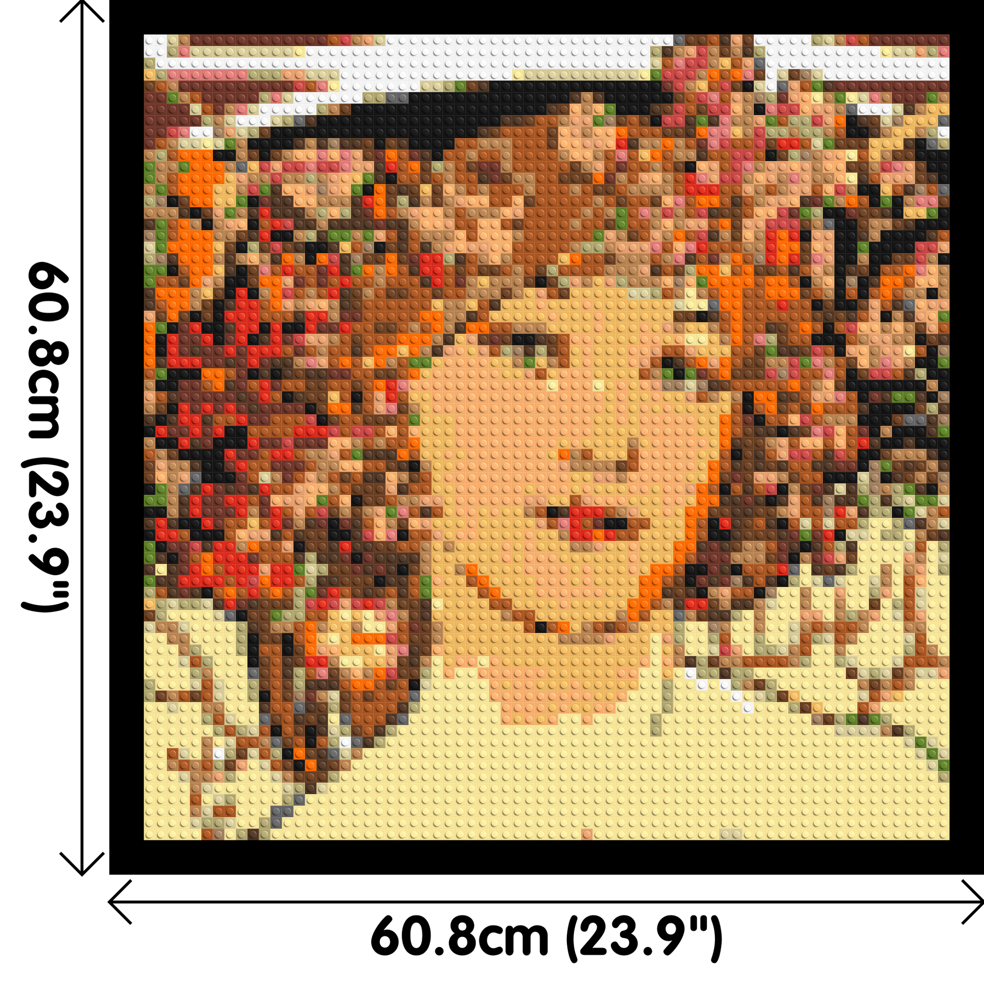 Detail of Reverie by Alphonse Mucha - Brick Art Mosaic Kit 3x3 dimensions with frame