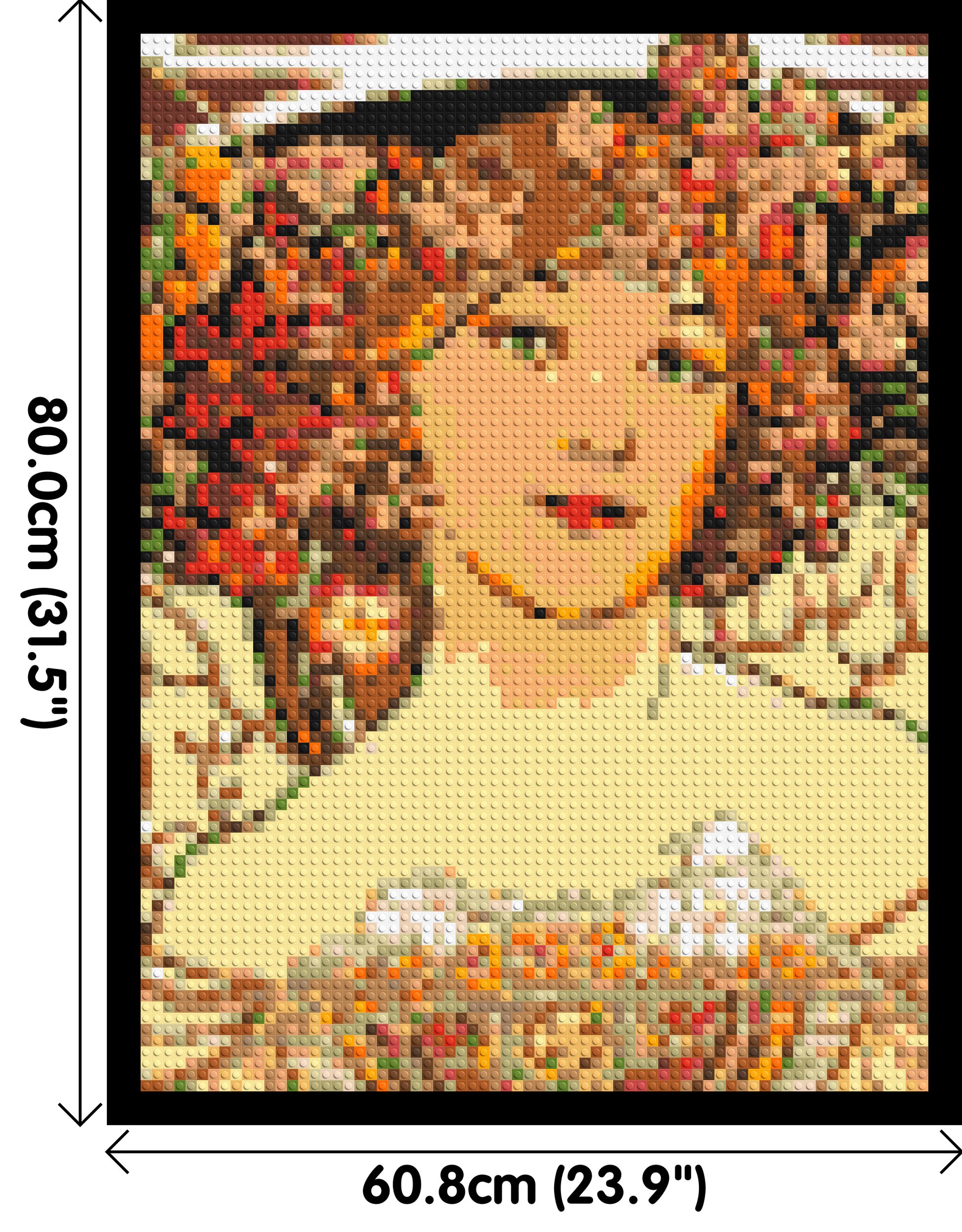 Detail of Reverie by Alphonse Mucha - Brick Art Mosaic Kit 3x4 dimensions with frame