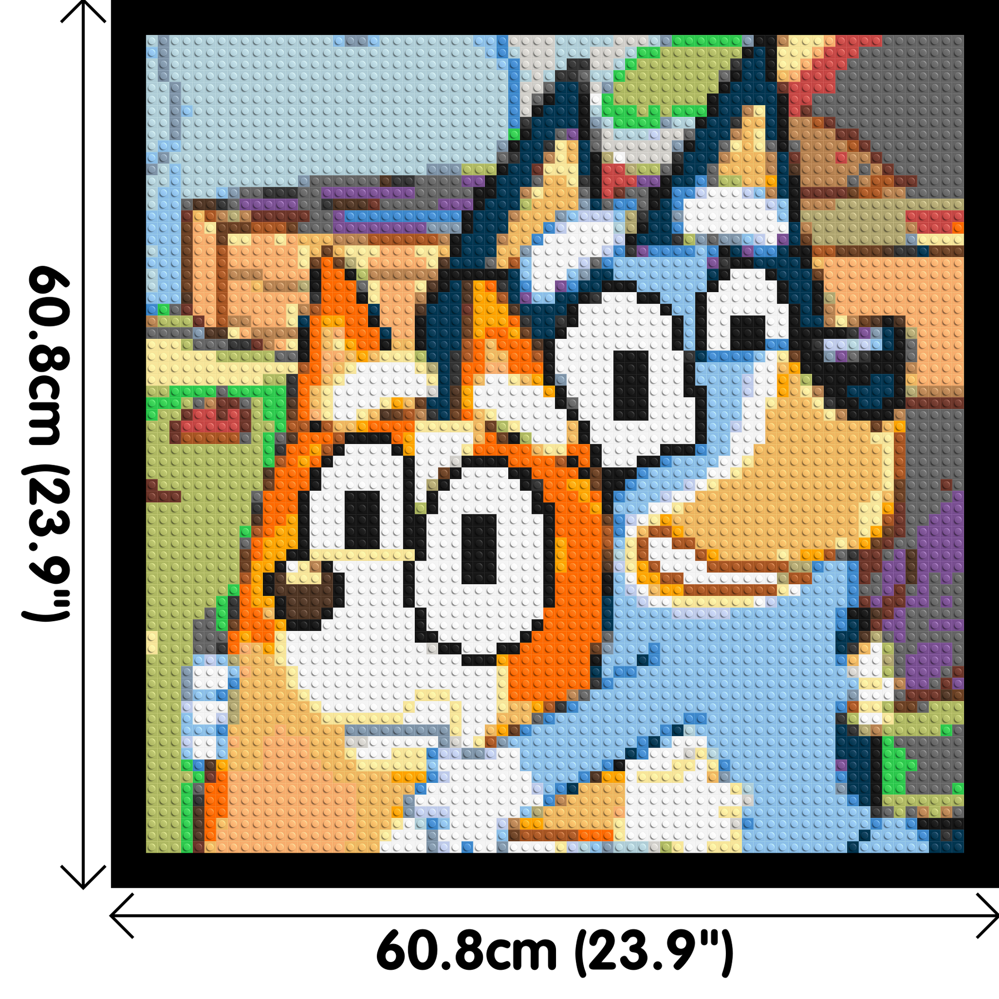 Bluey & Bingo Pixel Art - Brick Art Mosaic Kit 3x3 dimensions with frame