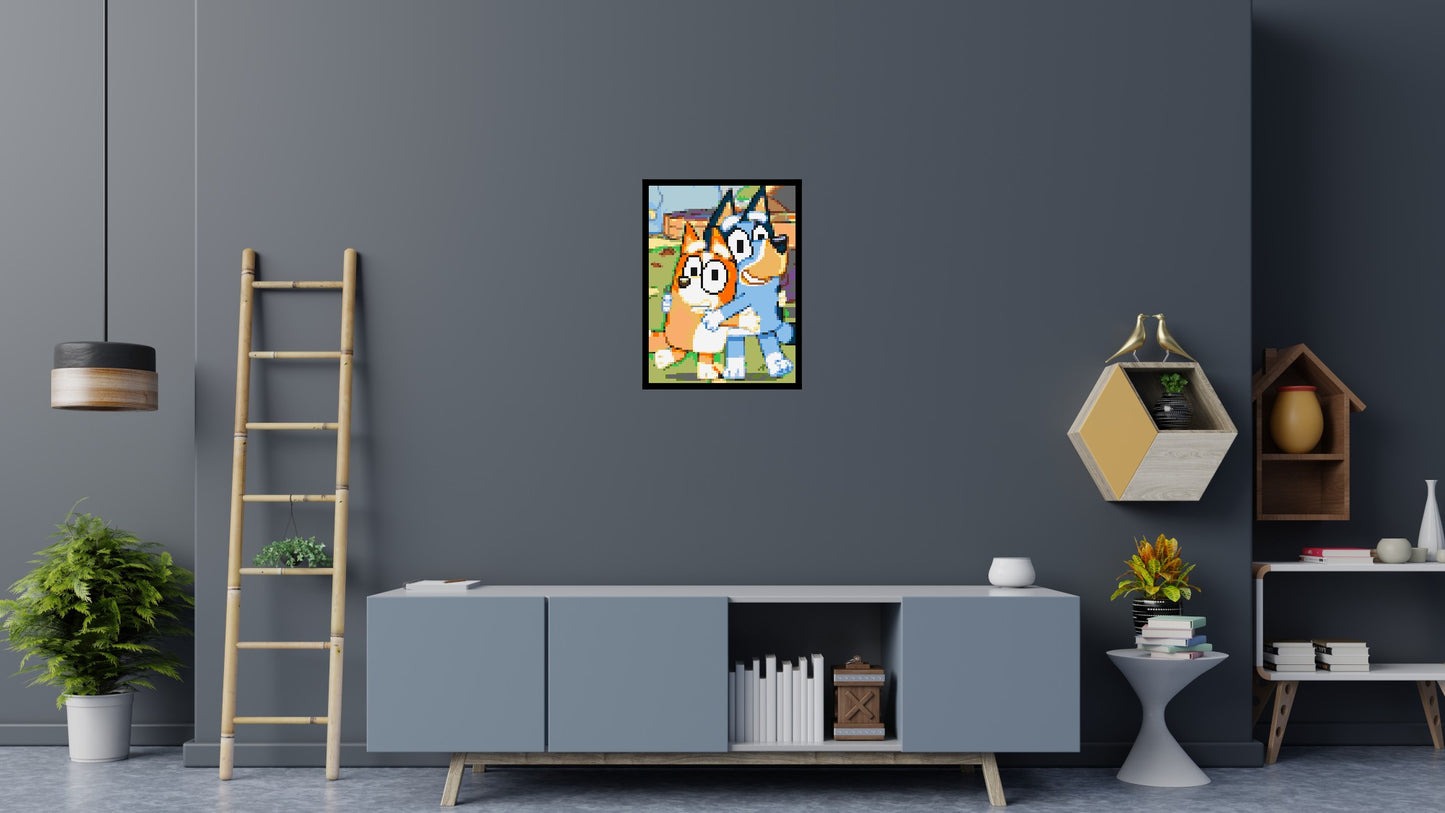 Bluey & Bingo Pixel Art - Brick Art Mosaic Kit 3x4 large