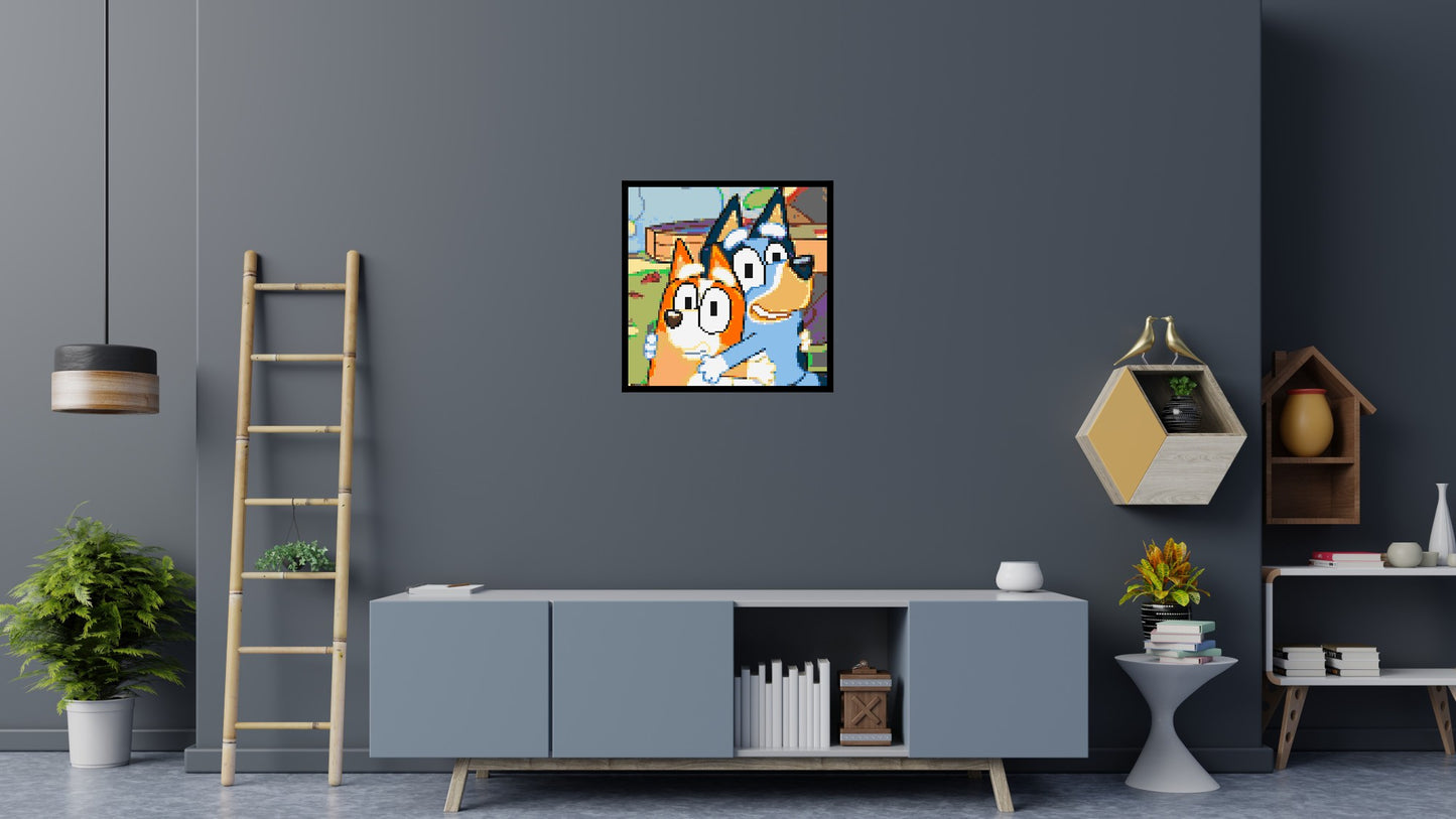 Bluey & Bingo Pixel Art - Brick Art Mosaic Kit 4x4 large