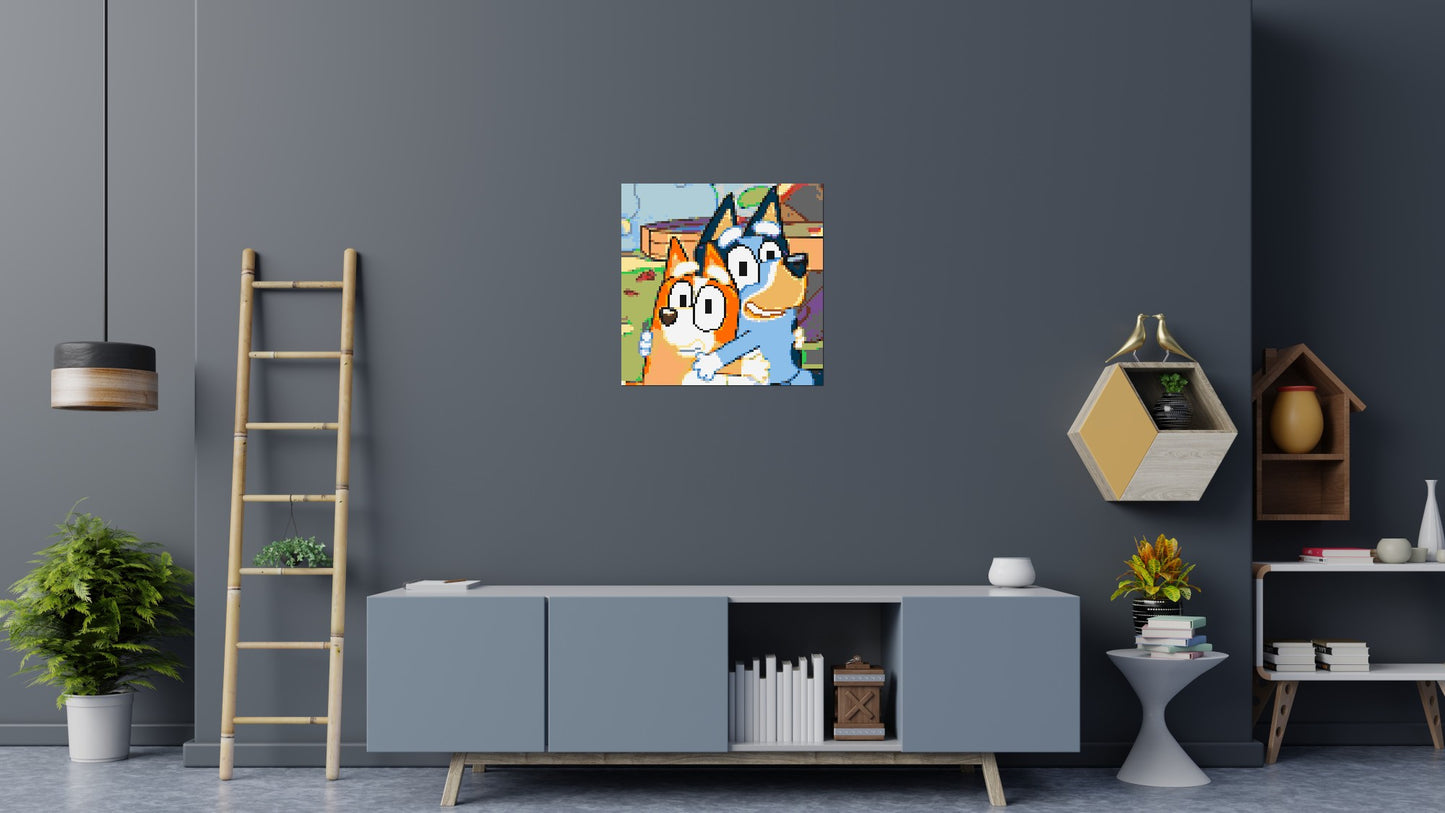 Bluey & Bingo Pixel Art - Brick Art Mosaic Kit 4x4 large