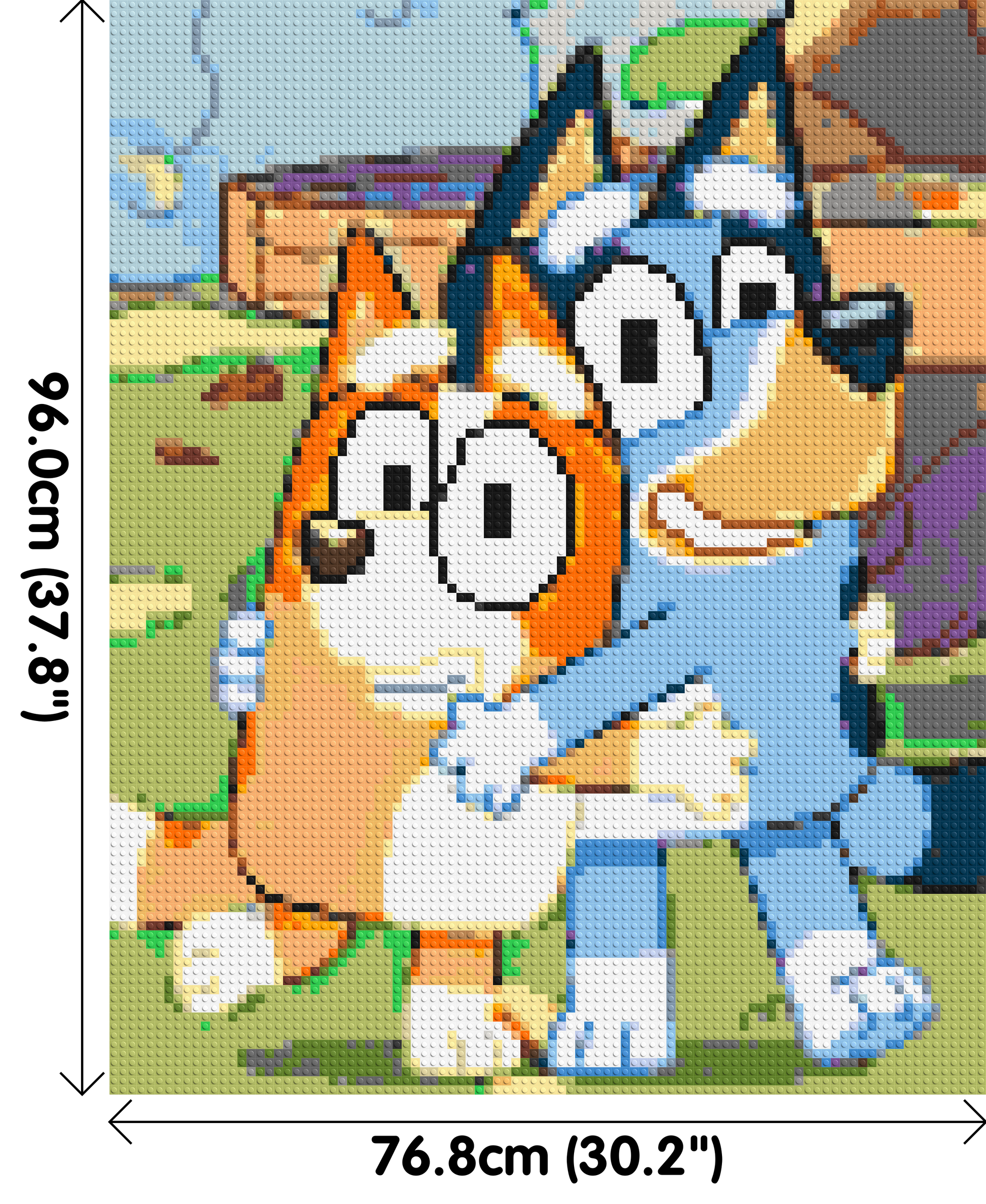 Bluey & Bingo Pixel Art - Brick Art Mosaic Kit 4x5 dimensions