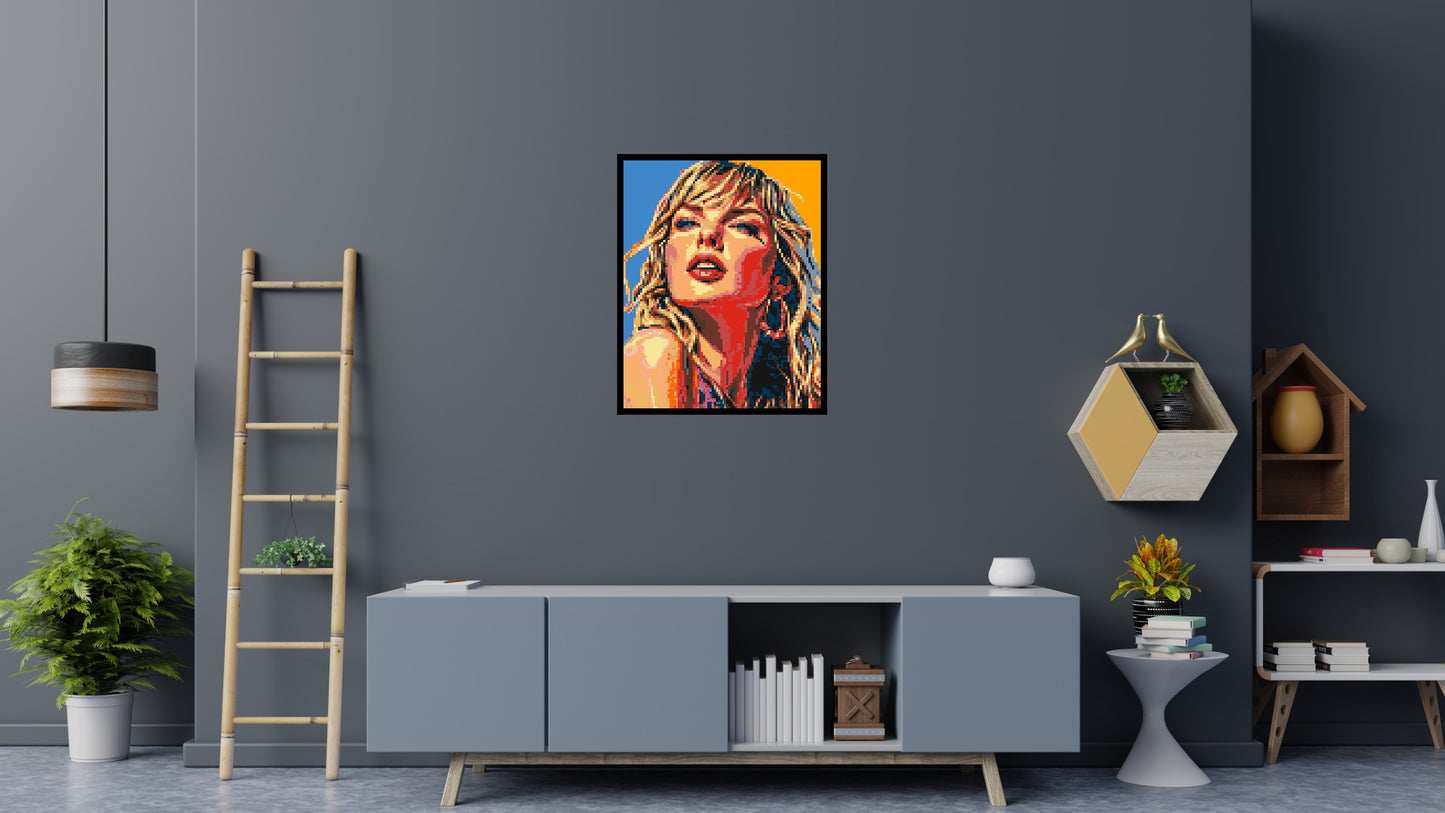 Taylor Swift Colourful  - Brick Art Mosaic Kit 4x5 large