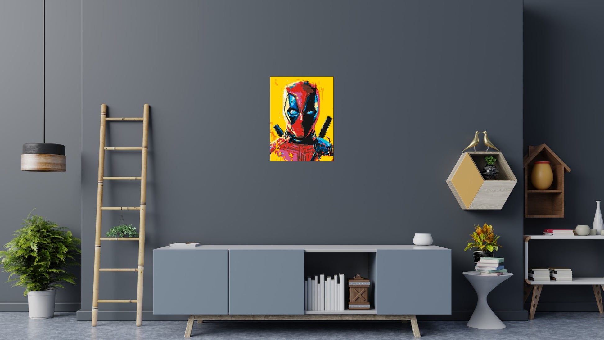 Deadpool Pixel Art - Brick Art Mosaic Kit 3x4 scene