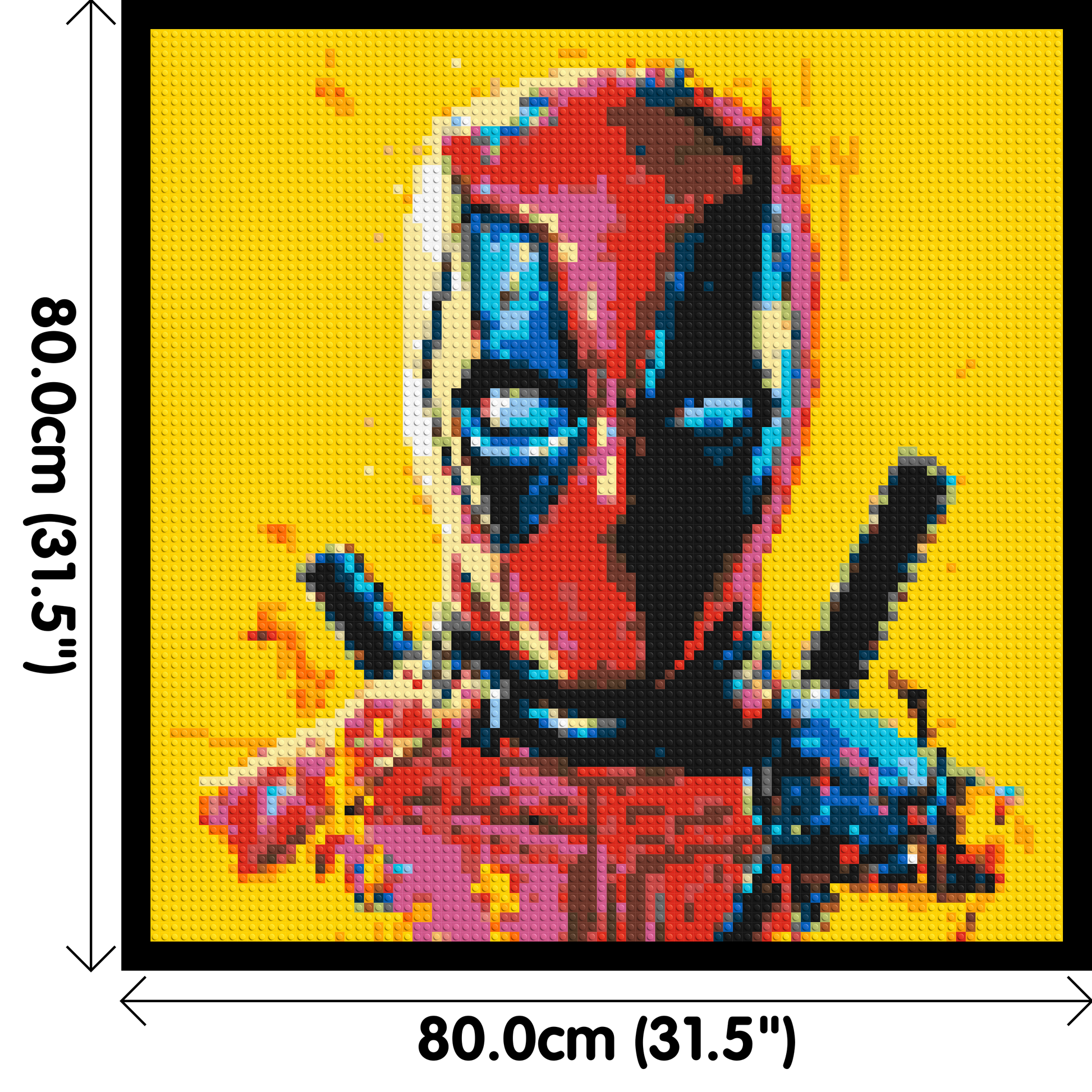 Deadpool Pixel Art - Brick Art Mosaic Kit 4x4 dimensions with frame