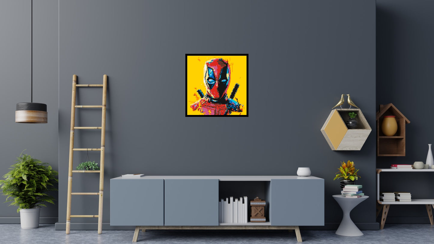 Deadpool Pixel Art - Brick Art Mosaic Kit 4x4 large