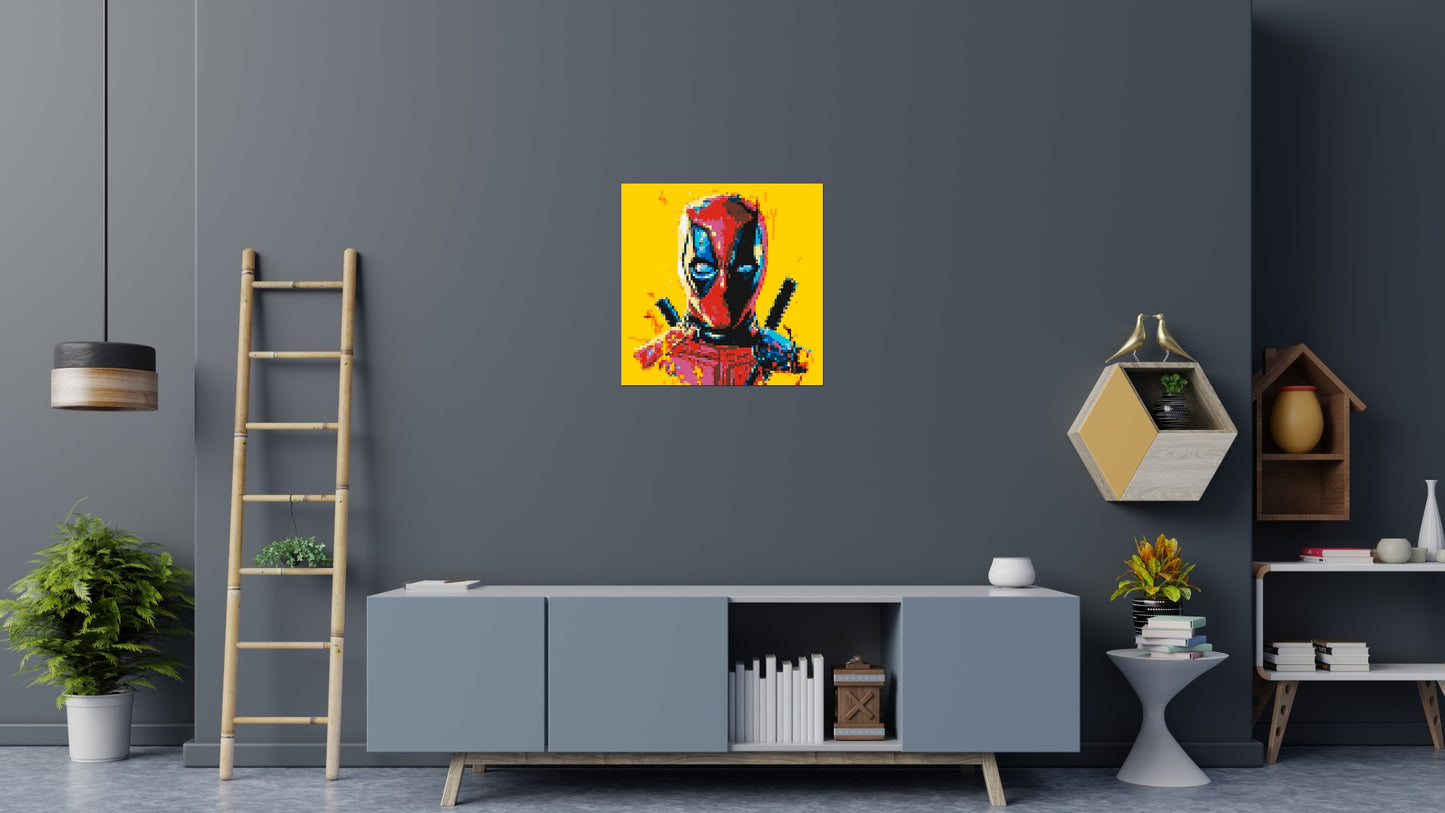 Deadpool Pixel Art - Brick Art Mosaic Kit 4x4 large