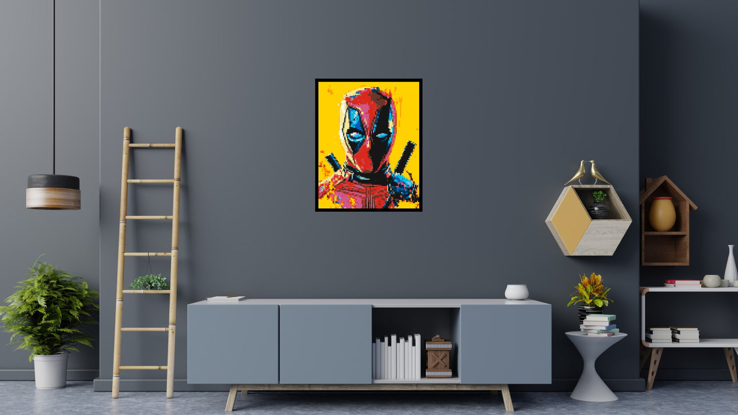 Deadpool Pixel Art - Brick Art Mosaic Kit 4x5 large
