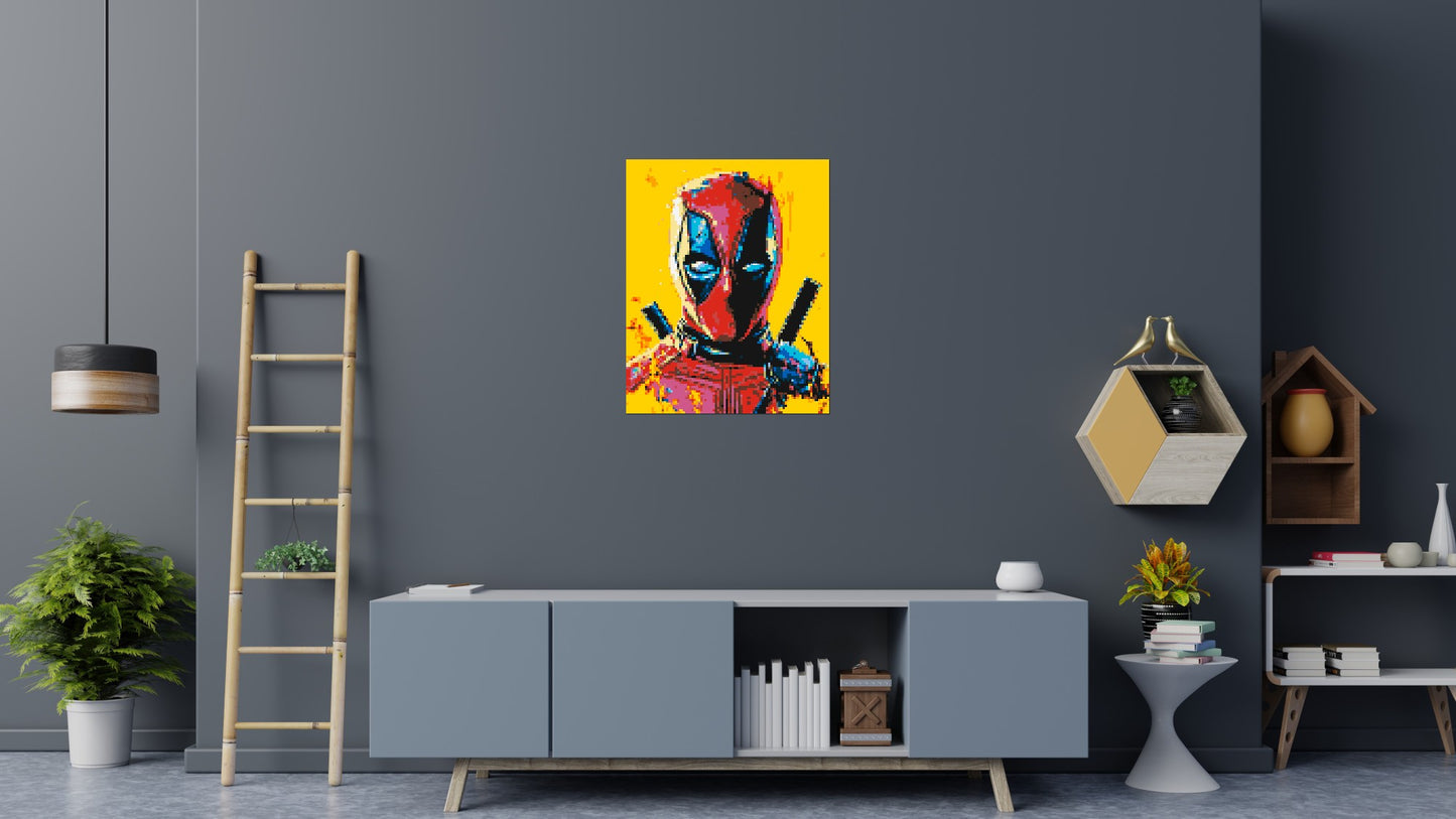 Deadpool Pixel Art - Brick Art Mosaic Kit 4x5 large